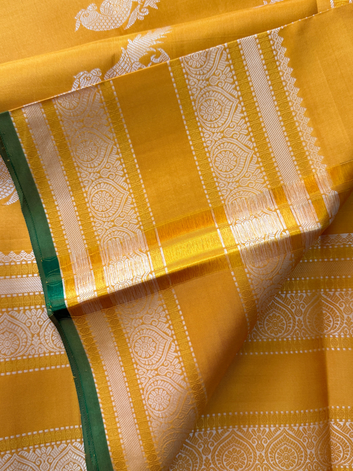 Mustard Yellow thread border and butta / Special Edition Silk CLSA11870