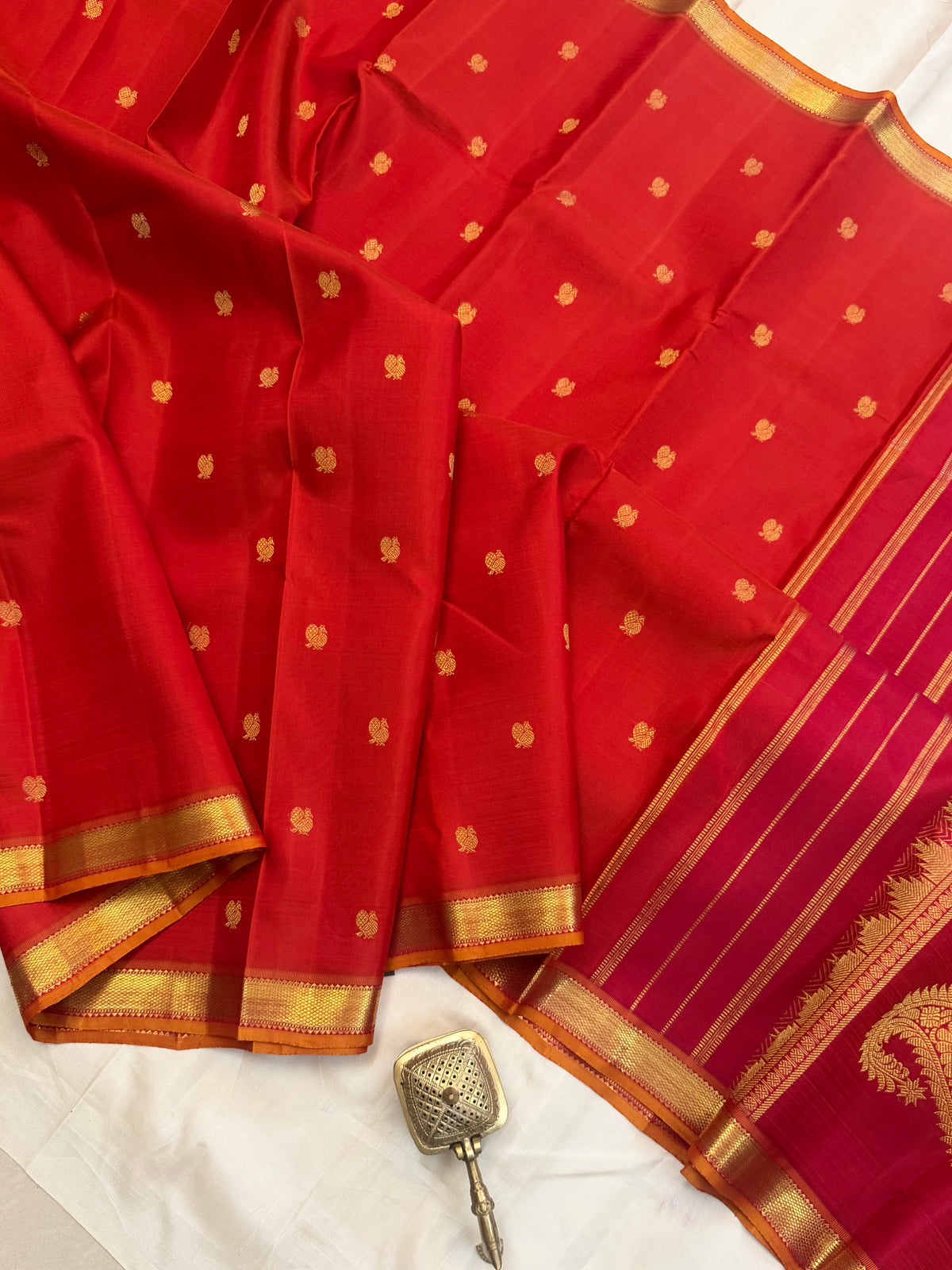 Rust small border / Silk Kanjipuram CLSA10557