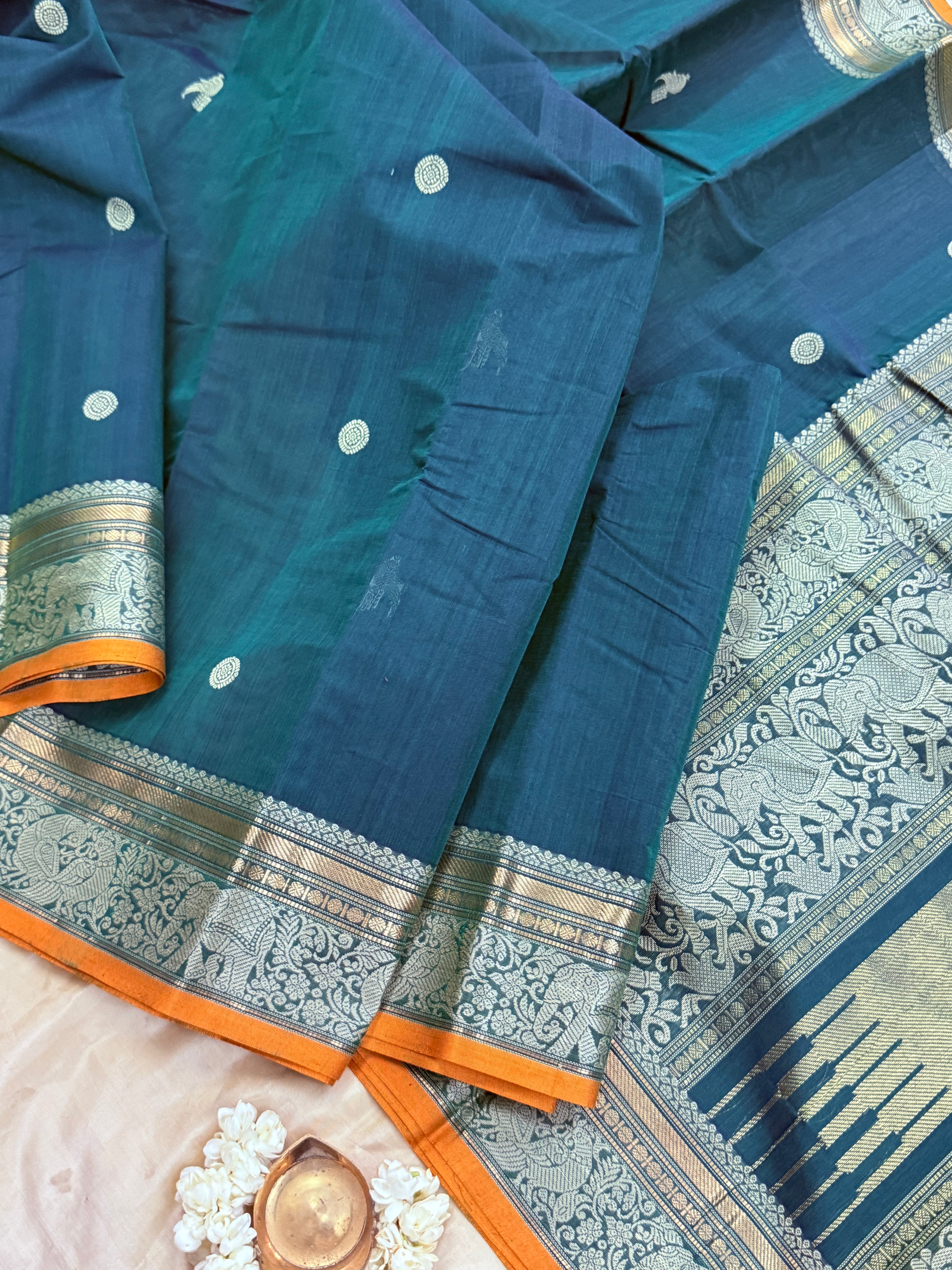 Peacock green / Kanchi Cotton