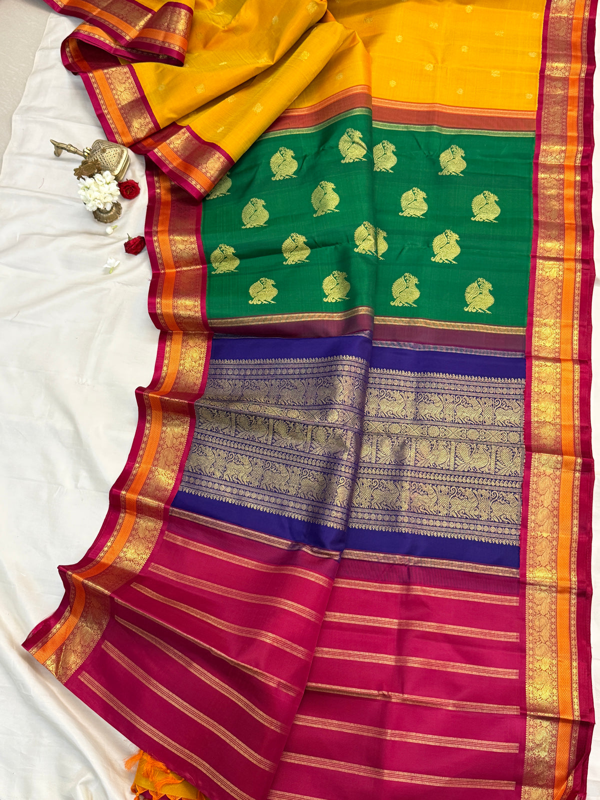 Triple Palla with Korvai / Kanjipuram Silk Saree