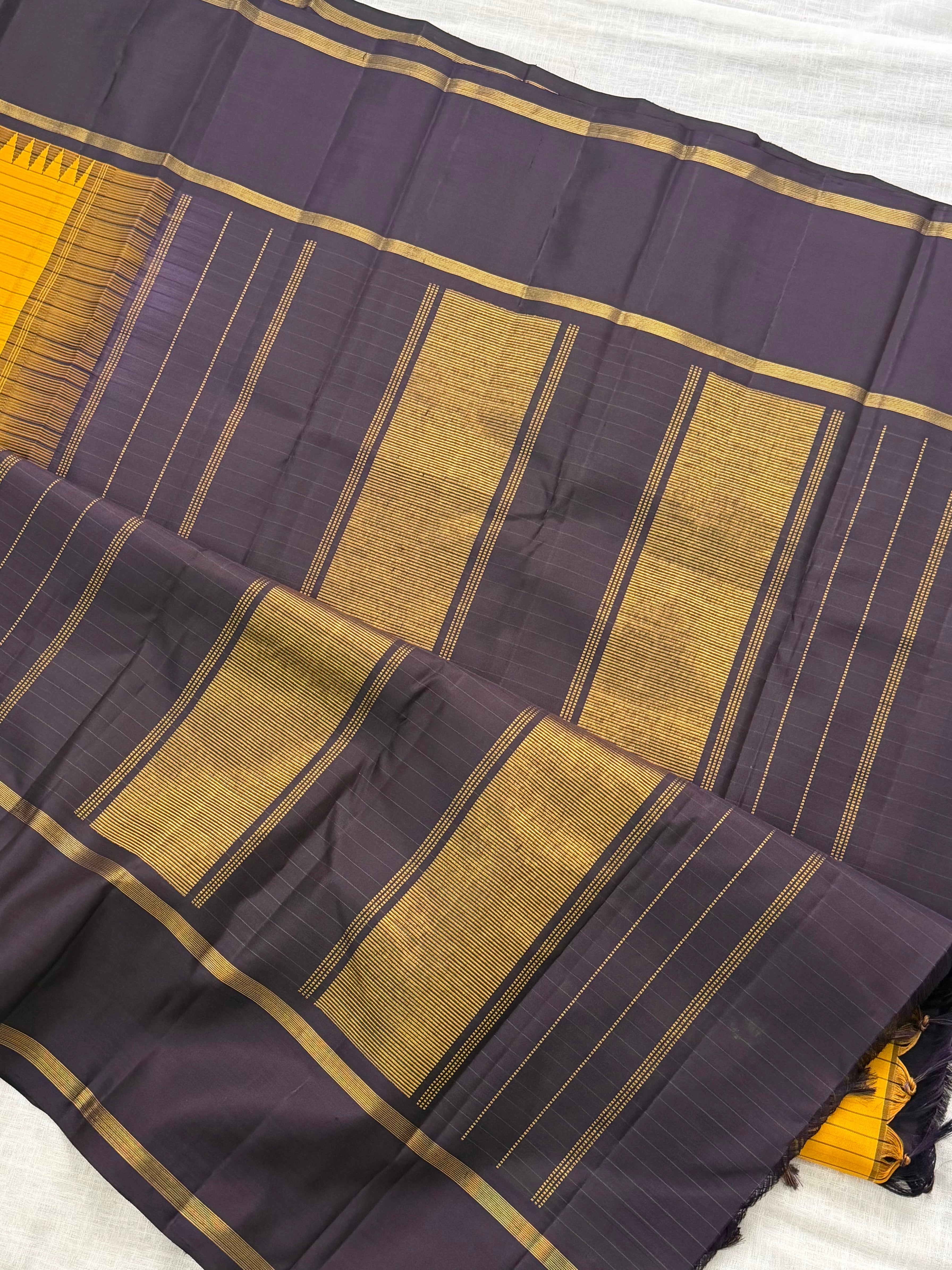 Mustard yellow korvai / Arani silk