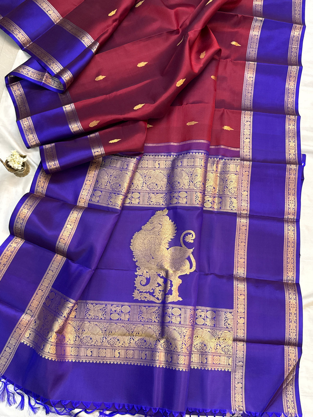 festivel edit _special edition_maroon and border Rettapet /silk saree clsa 12403