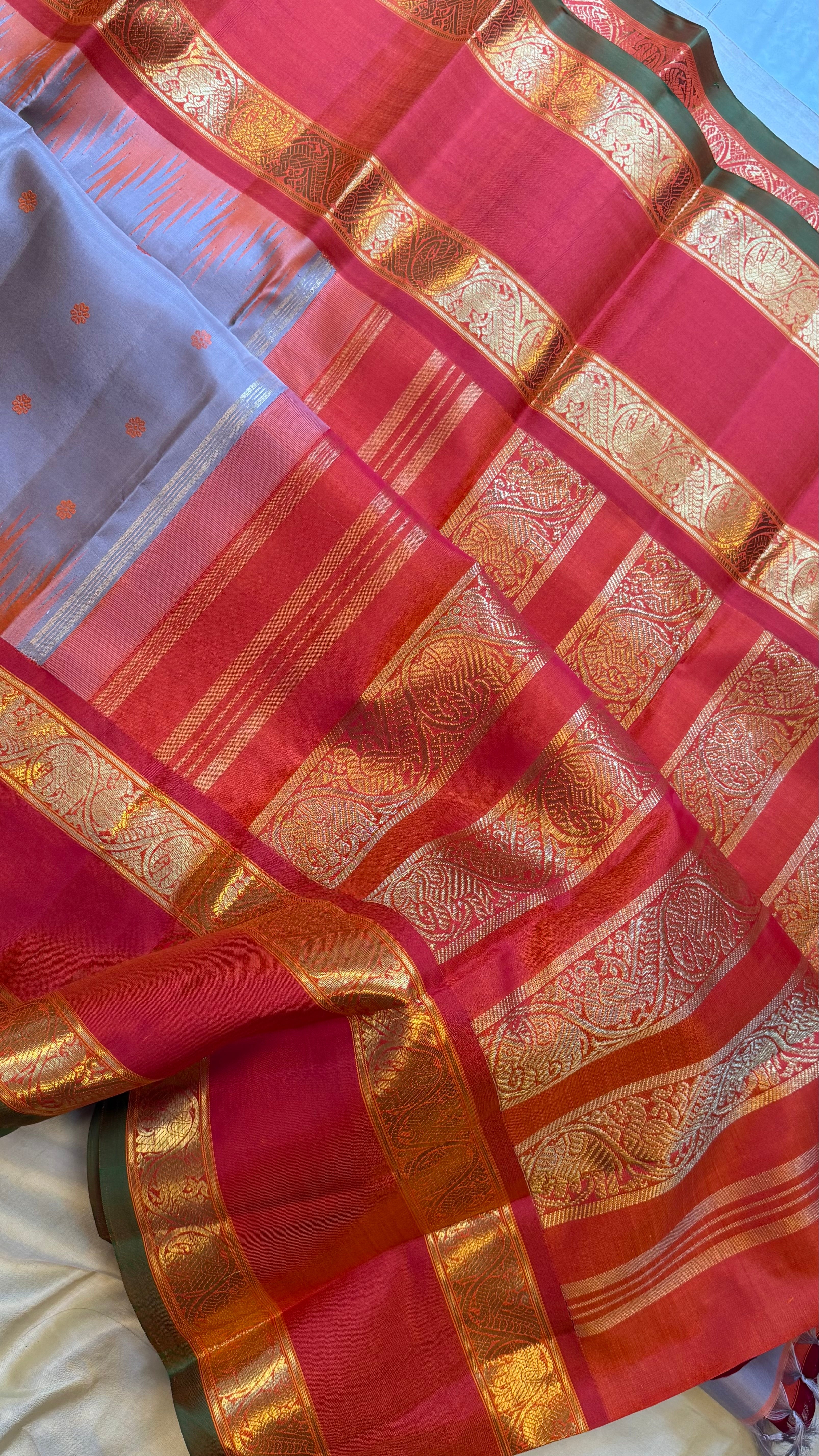 Vintage recreation Korvai / Kanjipuram silk