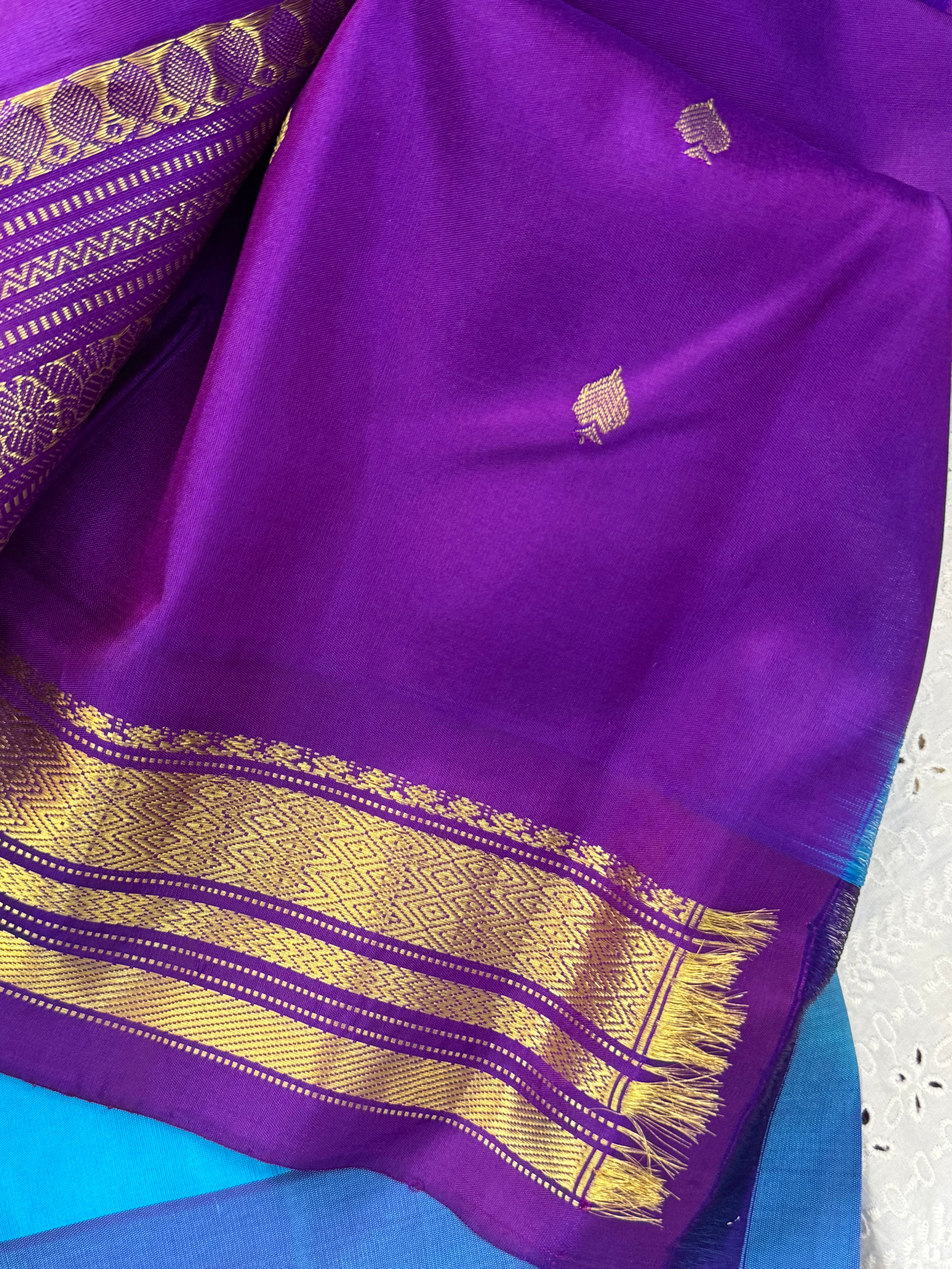 Rama blue and purple/ Gadwal silk CL9301