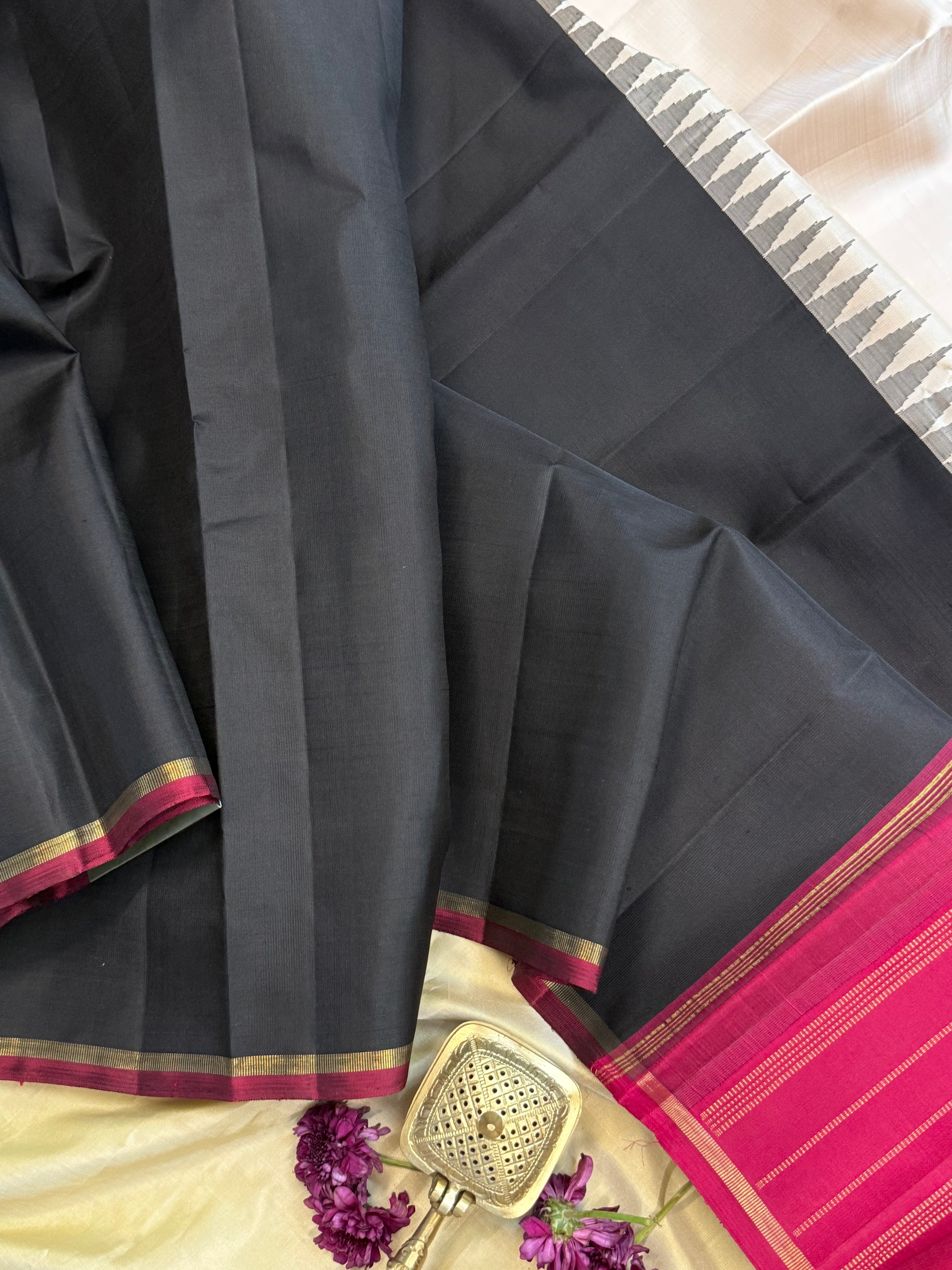 half and half Korvai / Kanjipuram silk
