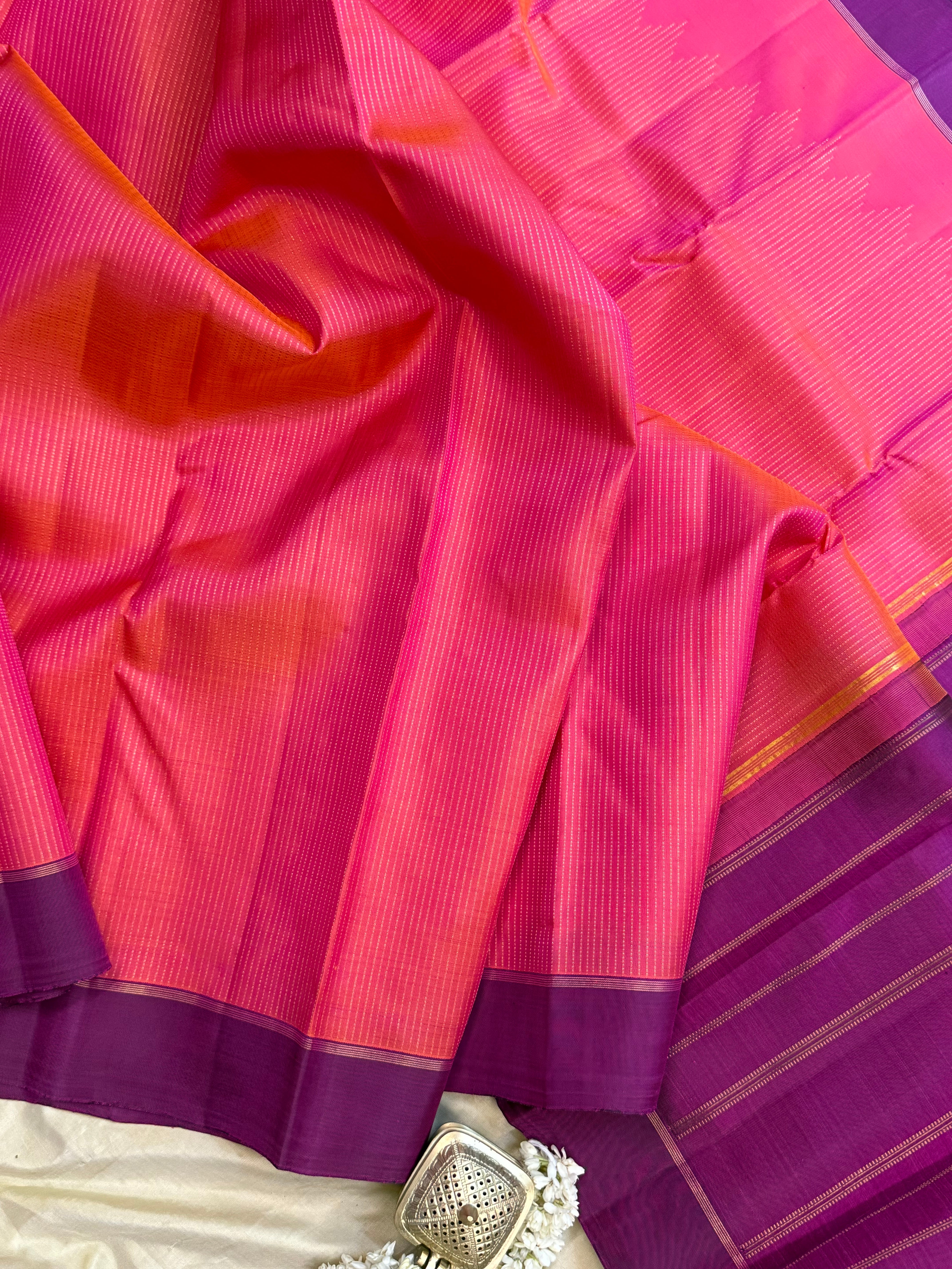Pinkish purple oosivanam / Kanjipuram silk