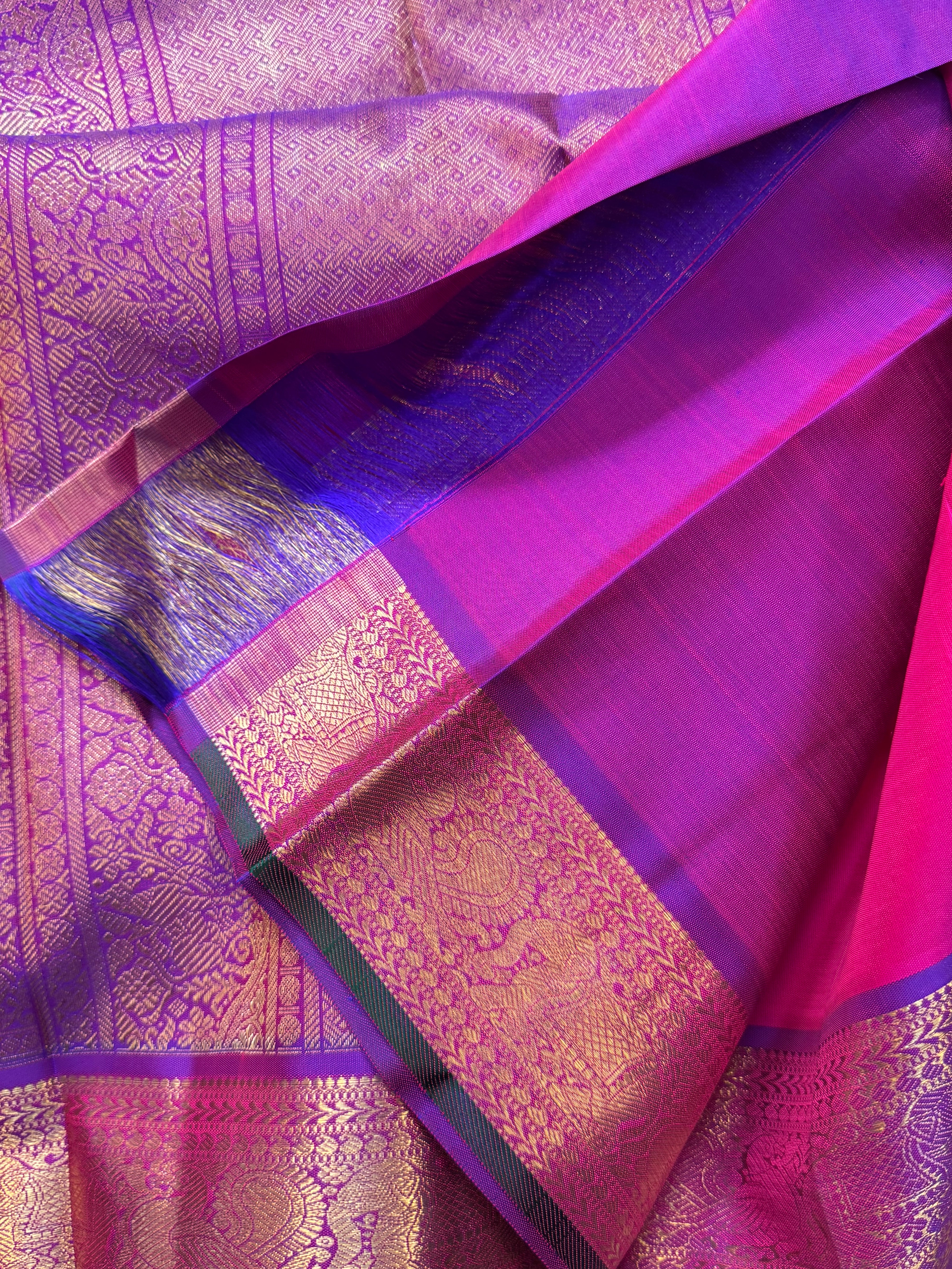 Swapnam : Strawberry pink annam pet / kanjipuram silk