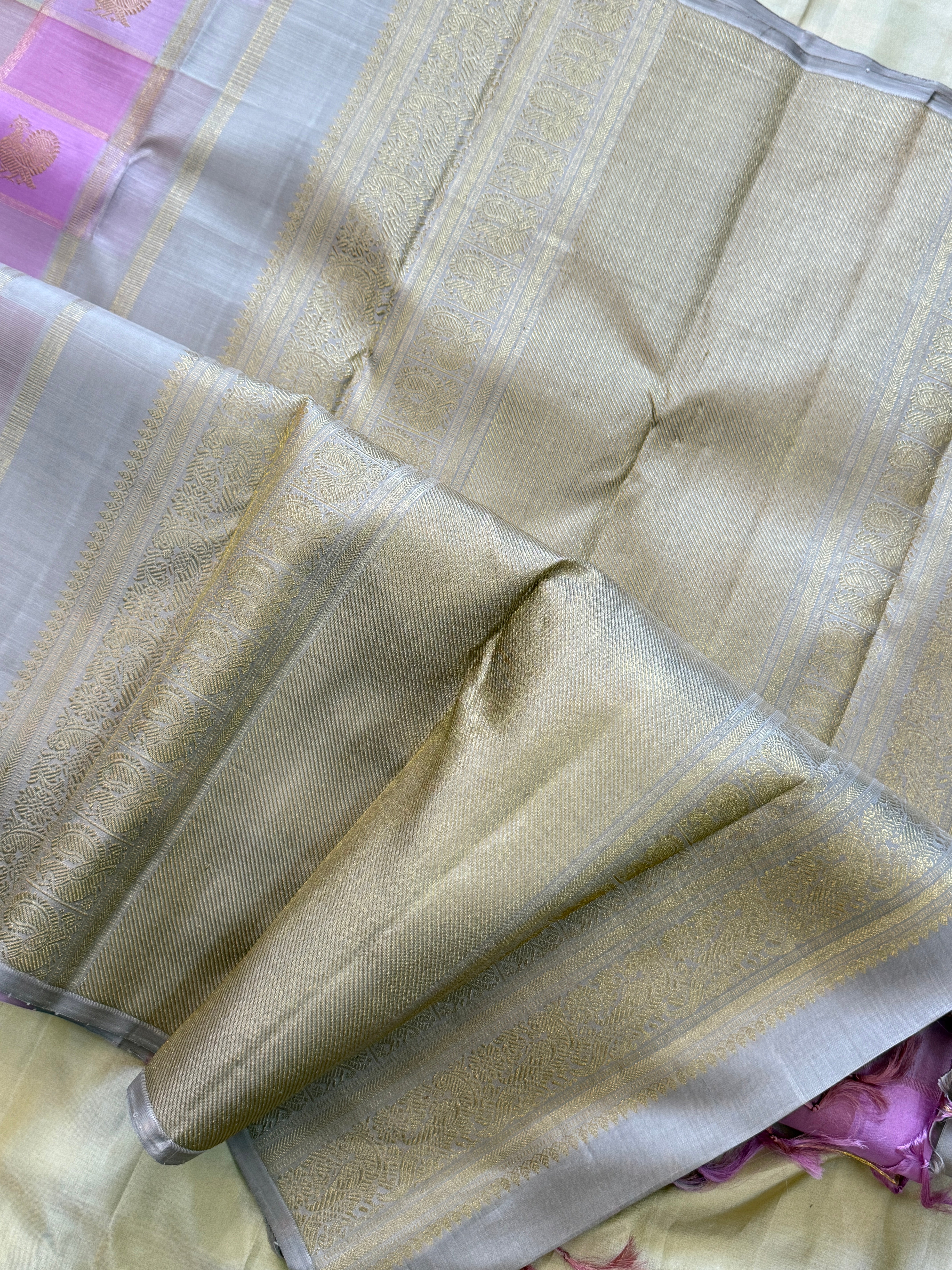 Pastel Paalum Pazhamum Kattam/ Kanjipuram silk saree clsa 11630