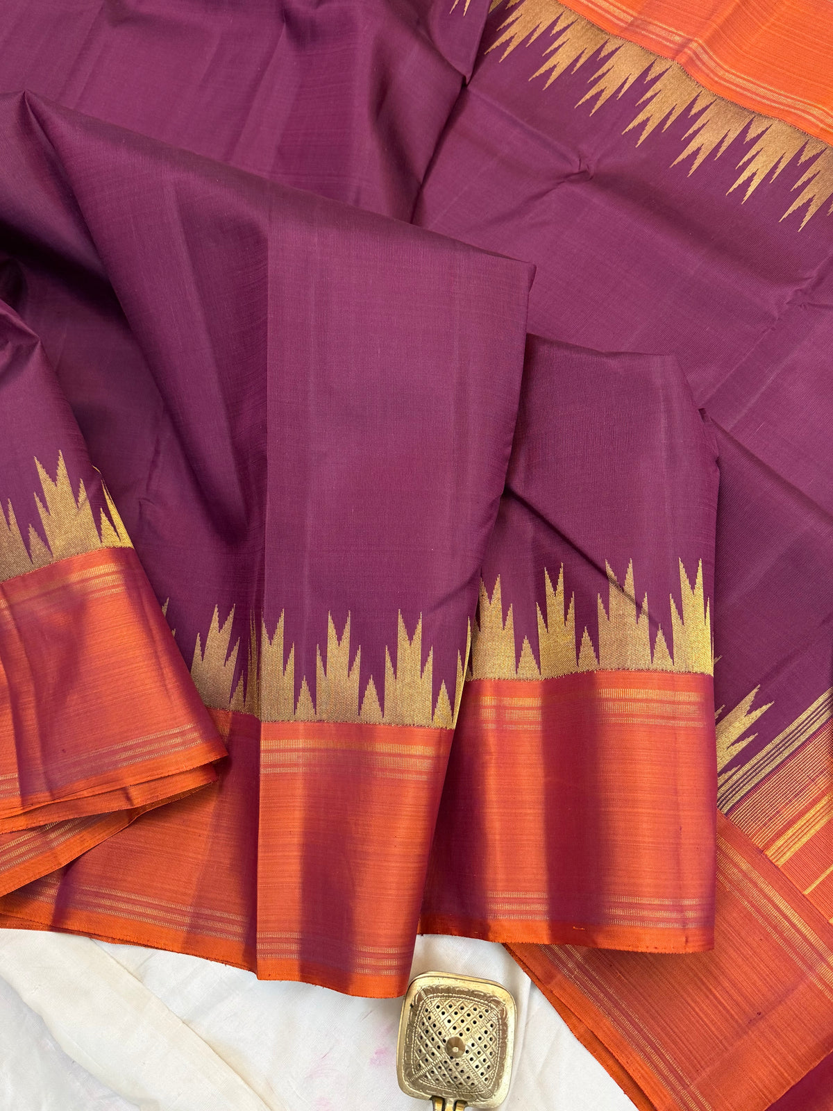 Thalampu rekku /kanjipuram silk saree clsa 12737