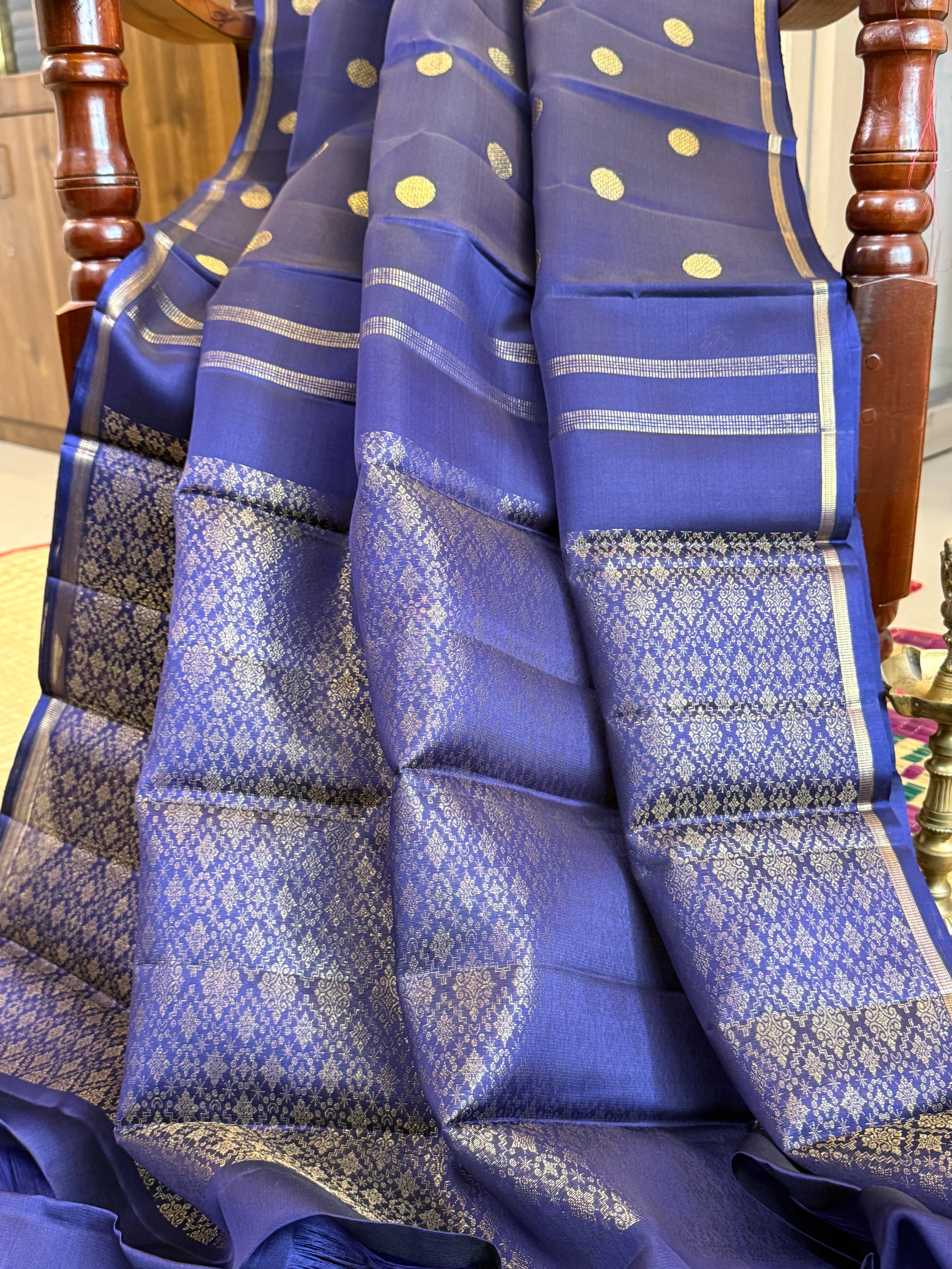 Organza border less saree