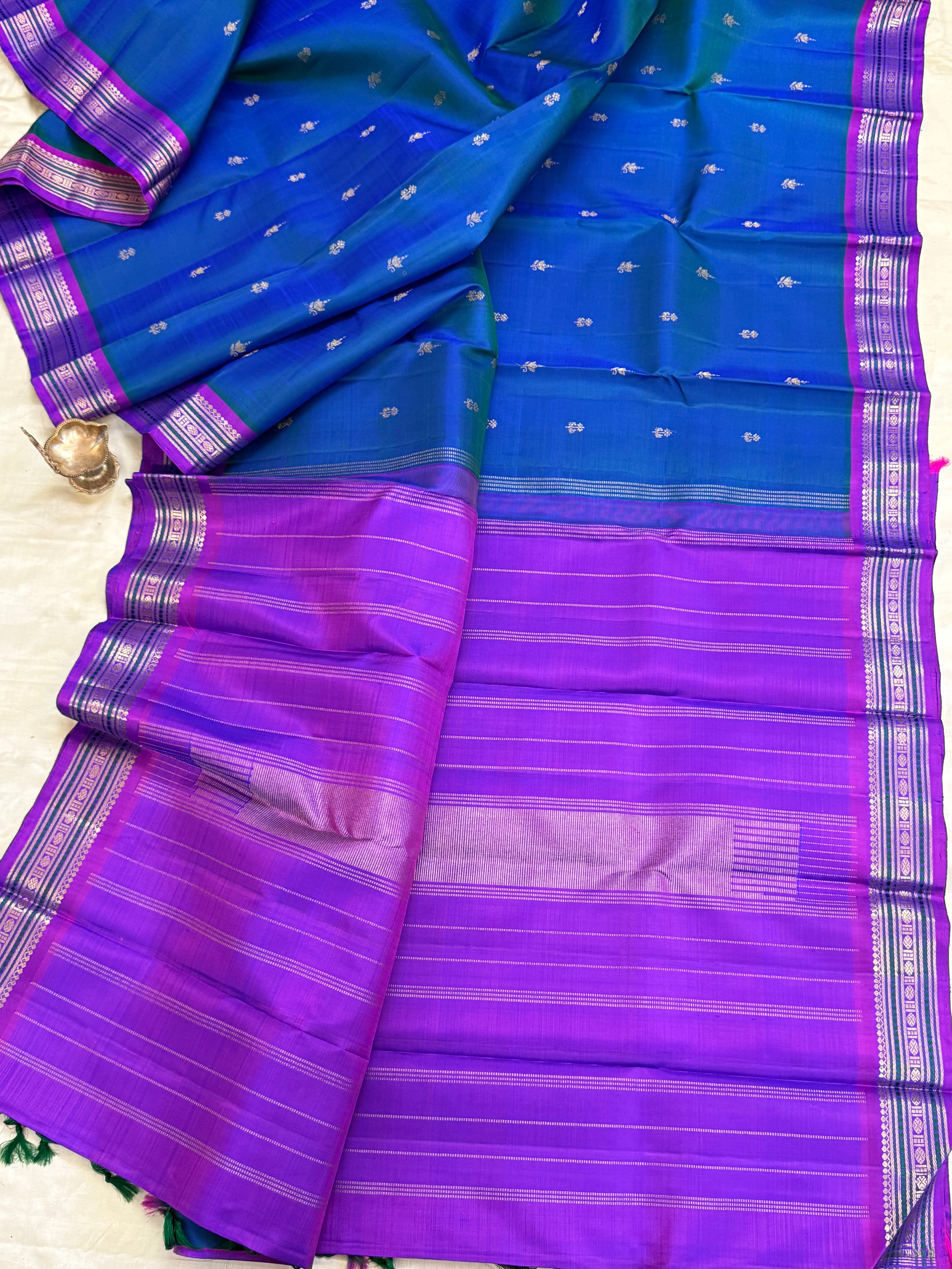 Mayilkazhuthu semi contrast / kanjipuram silk saree CLSA 10944