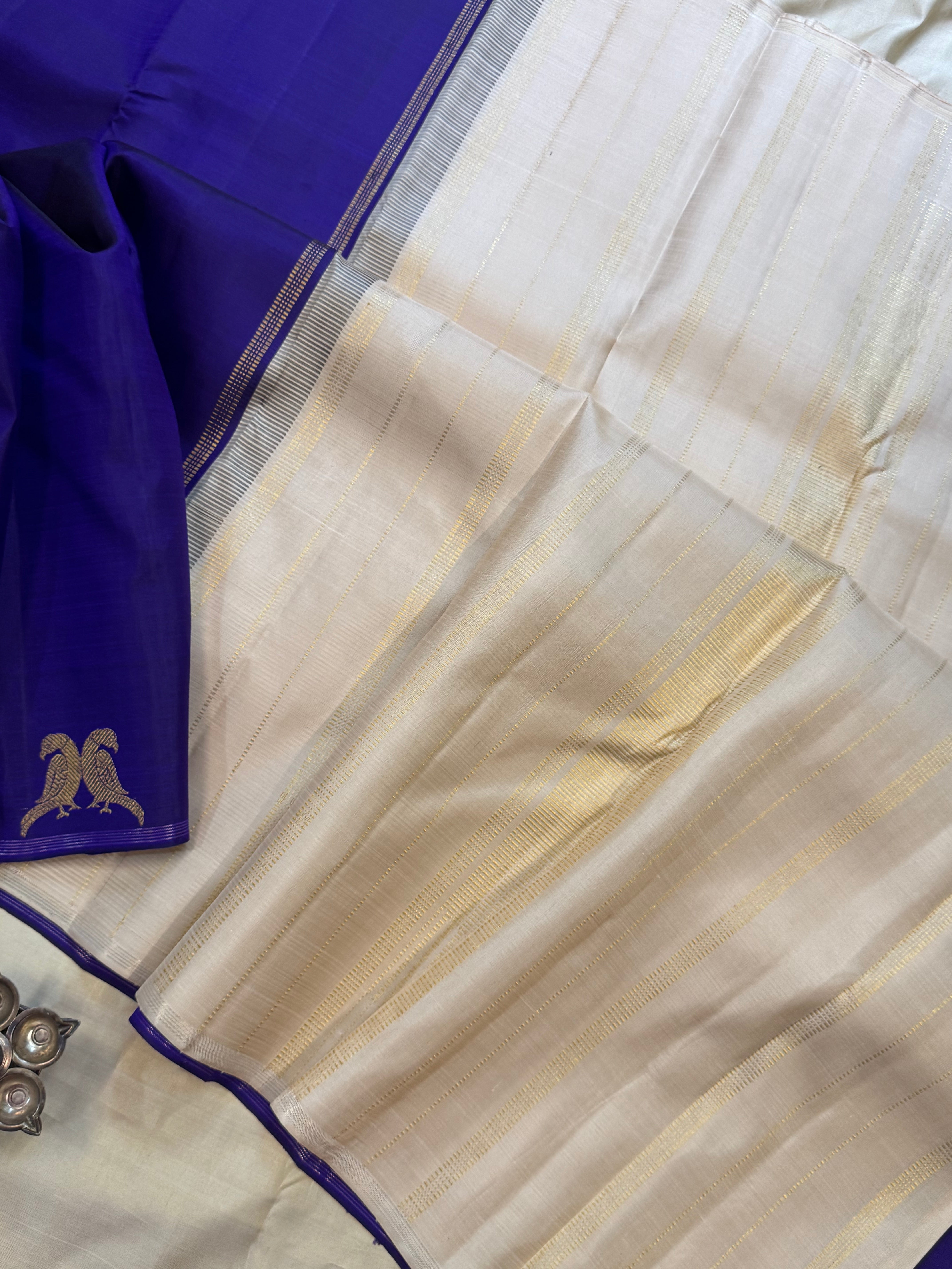 Aubergine Jodi kili classic kanjipuram silk