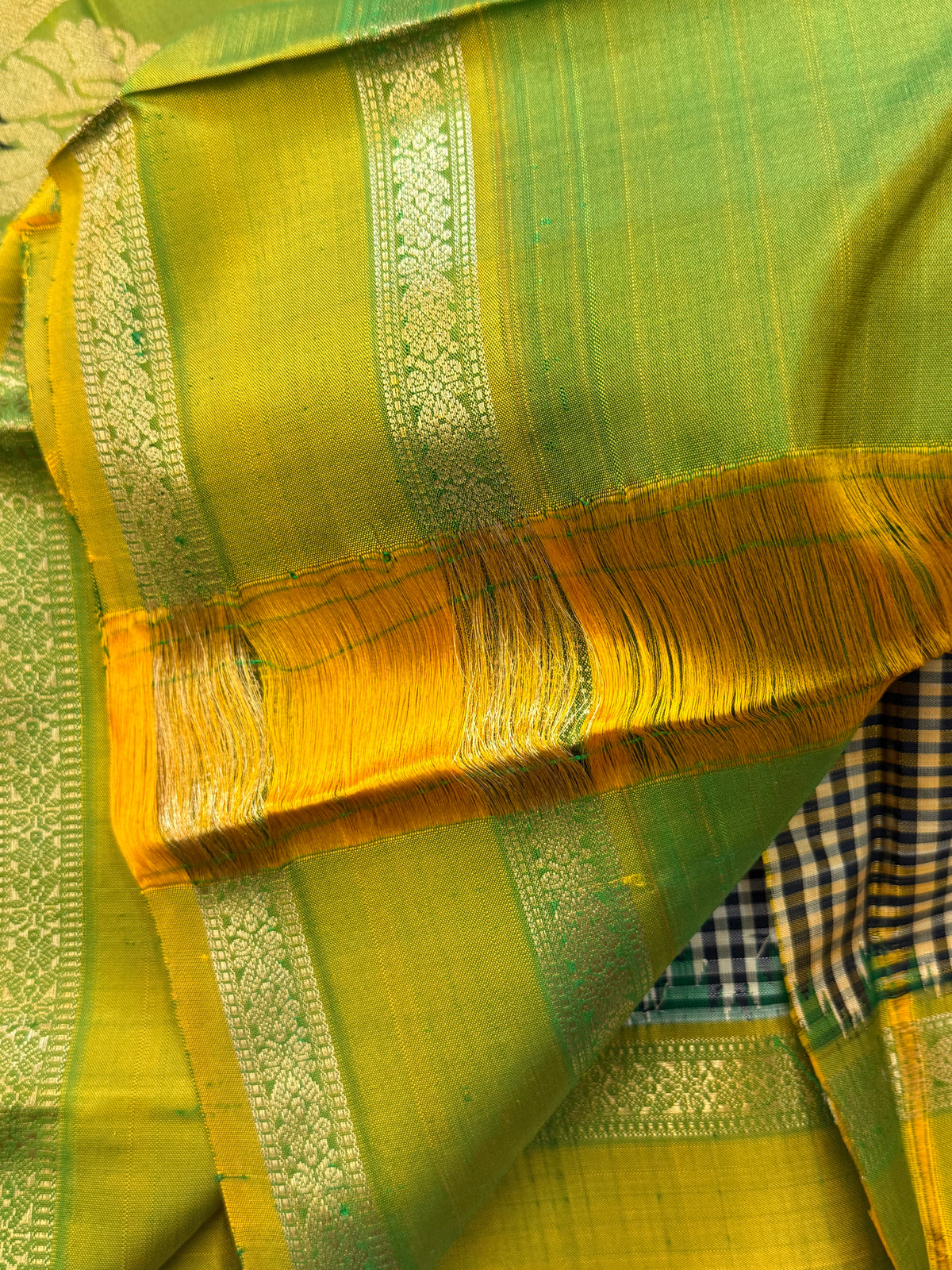 Special edition-black and white podi kattam with Rettapet border and Korvai silk saree/clsa 12583