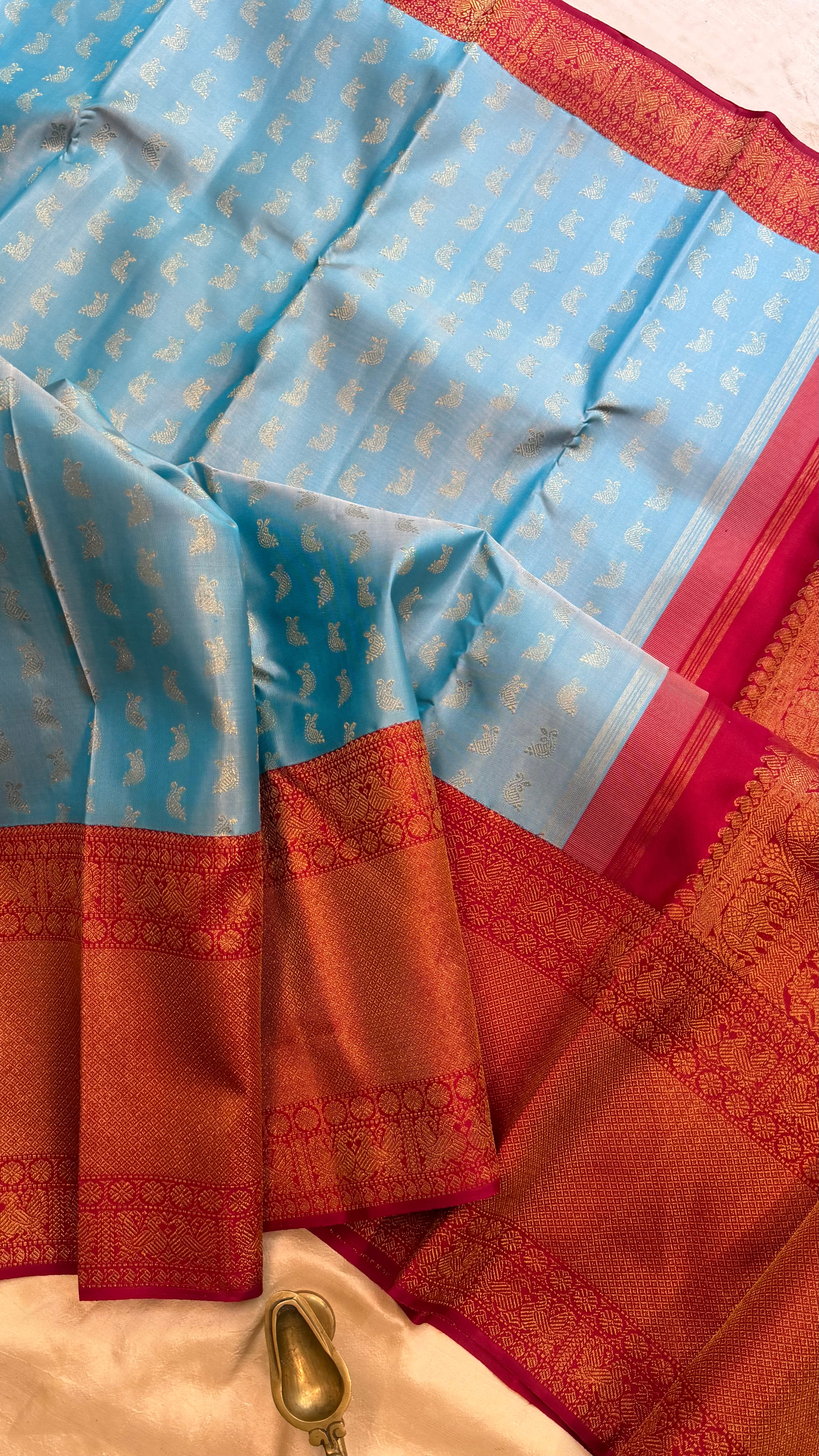 Bridal brocade powder blue / Kanjipuram silk