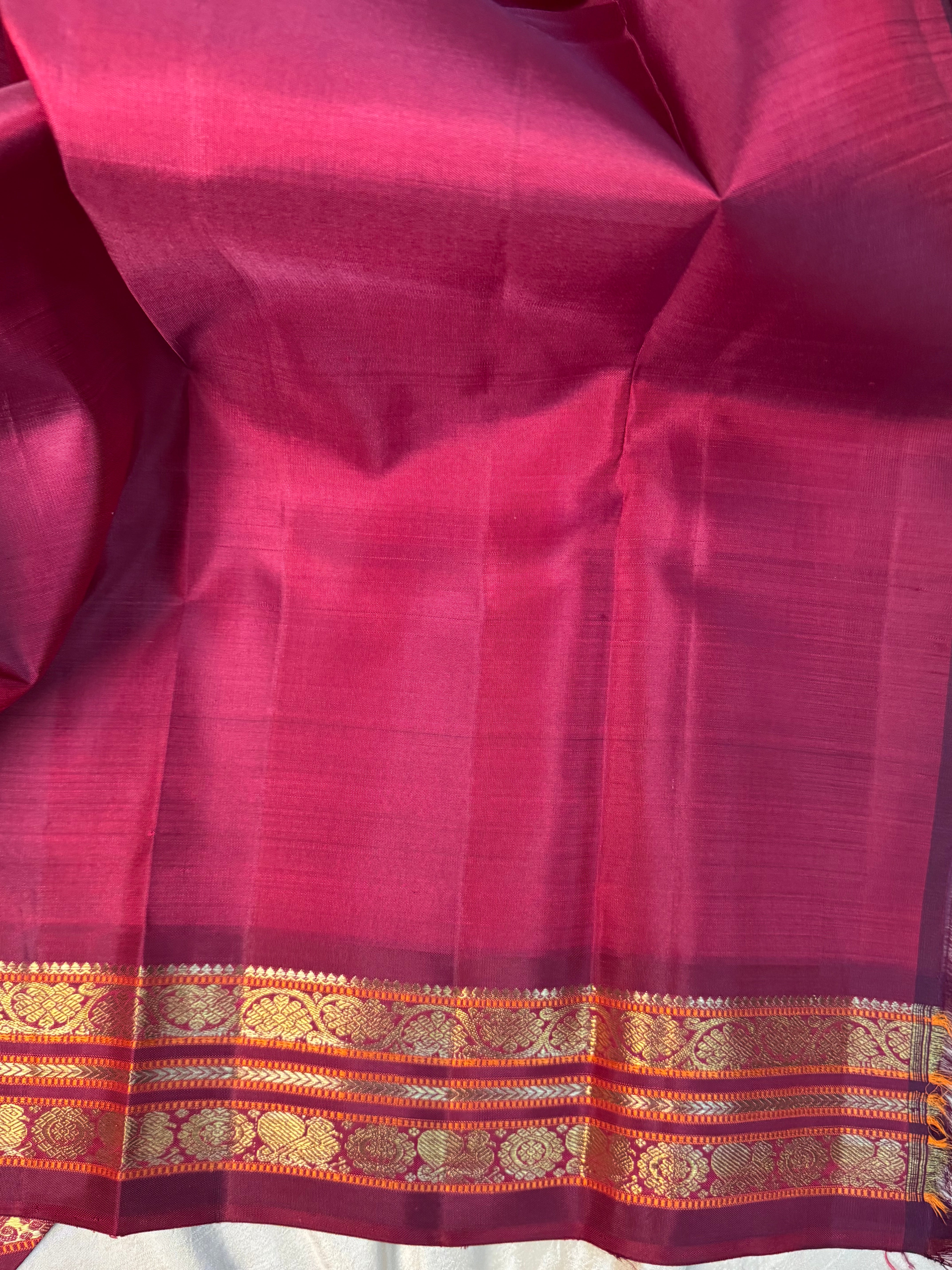 White Kattam Korvai / Kanjipuram silk