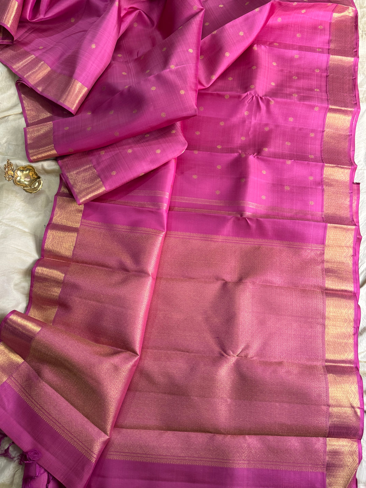 Pastel pink with pure zari/kanjipuram silk saree clsa 12520