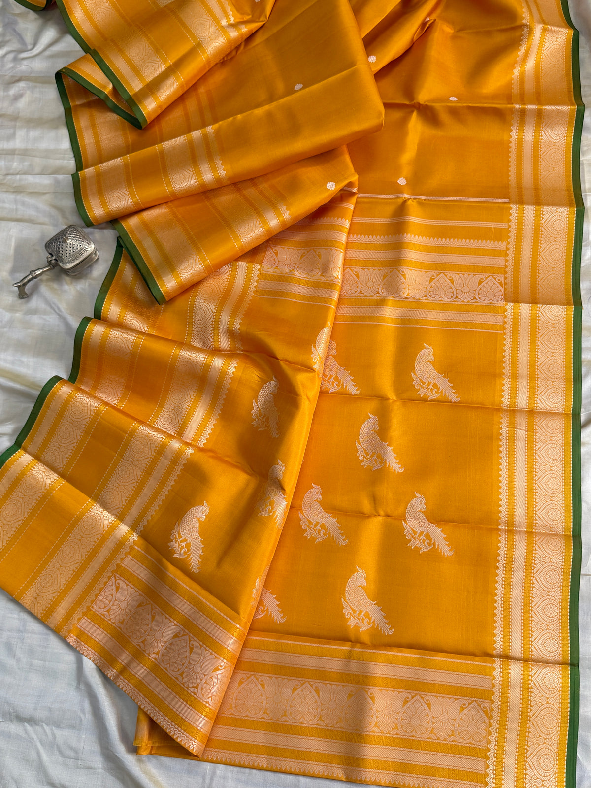 Mustard Yellow thread border and butta / Special Edition Silk CLSA11870