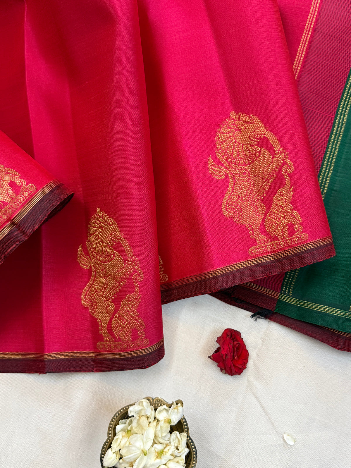 yazhli Butta border less /Kanjipuram silk saree clsa 11687