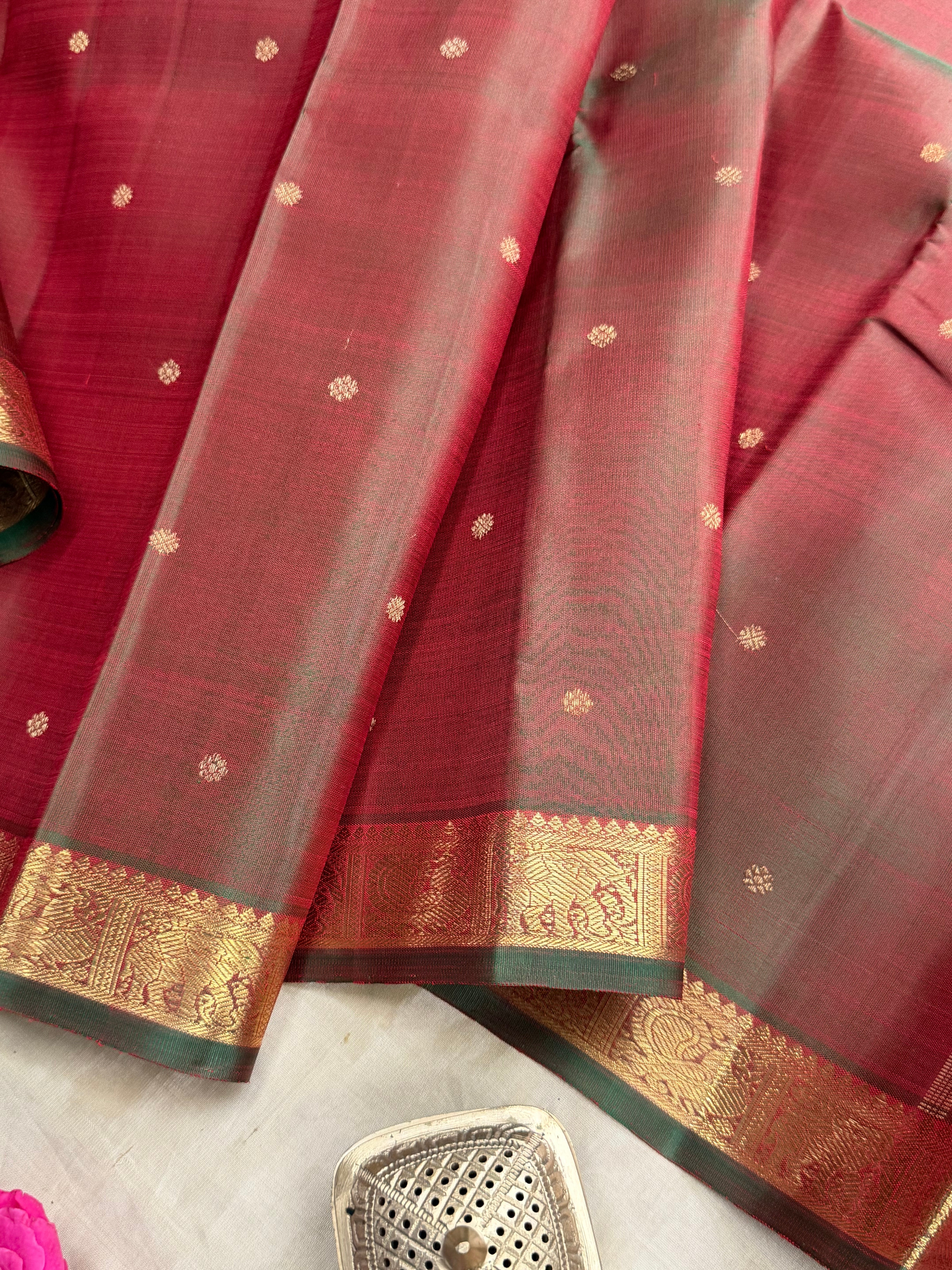 Manthulir small border pure Zari Kanjipuram silk CLSA9324