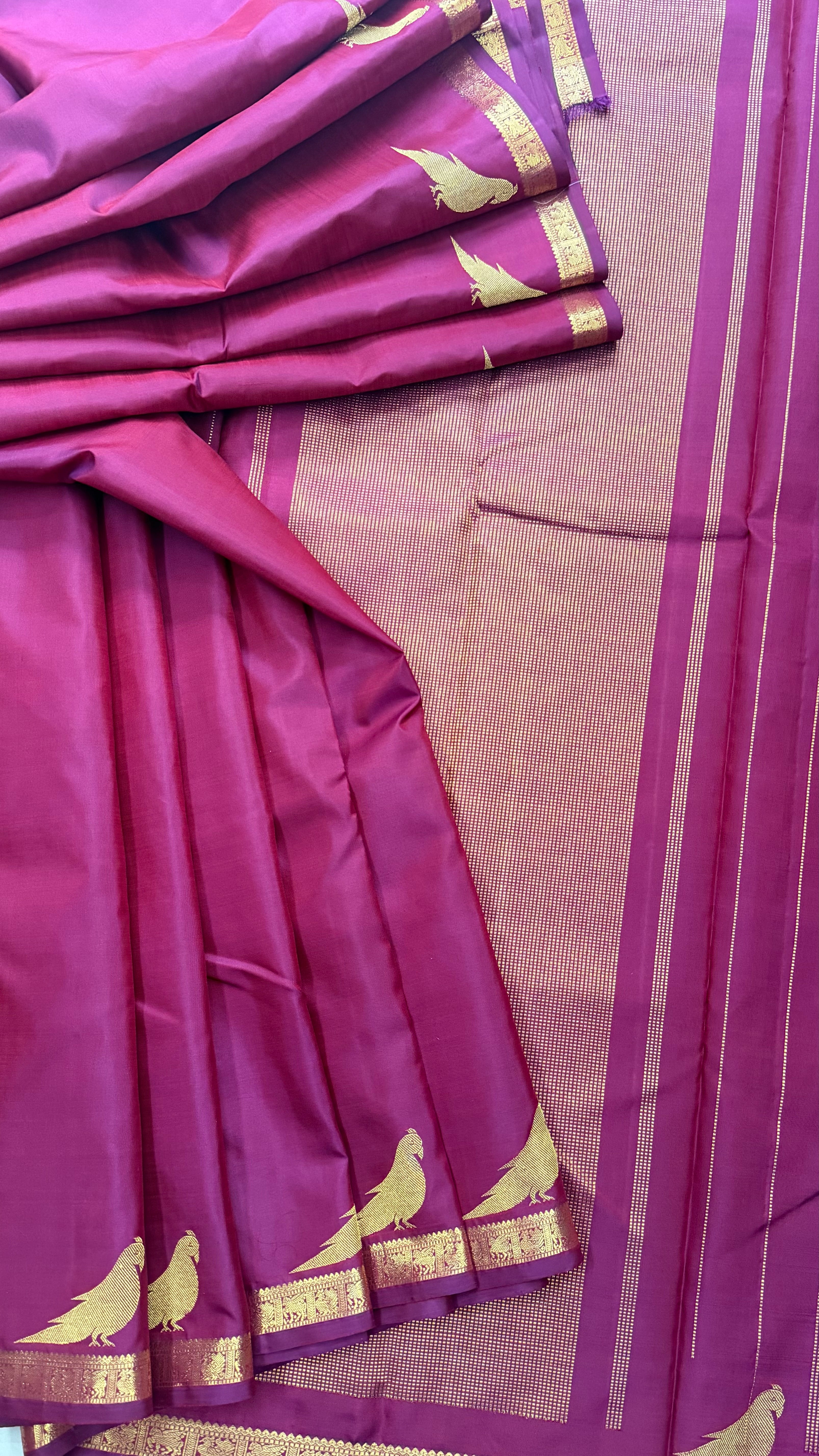 KILIYE : purple shot Kanjipuram silk
