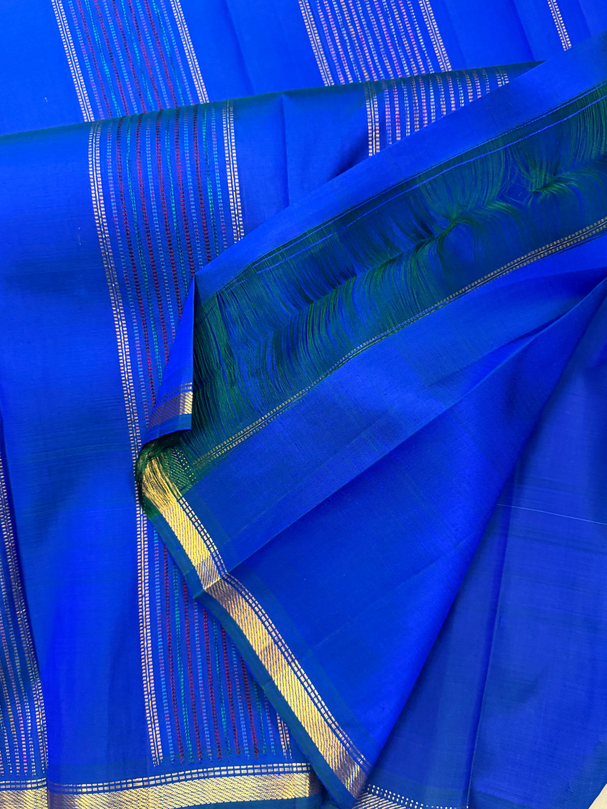 Peacock blue Aarani pure silk saree/ clsa 12072