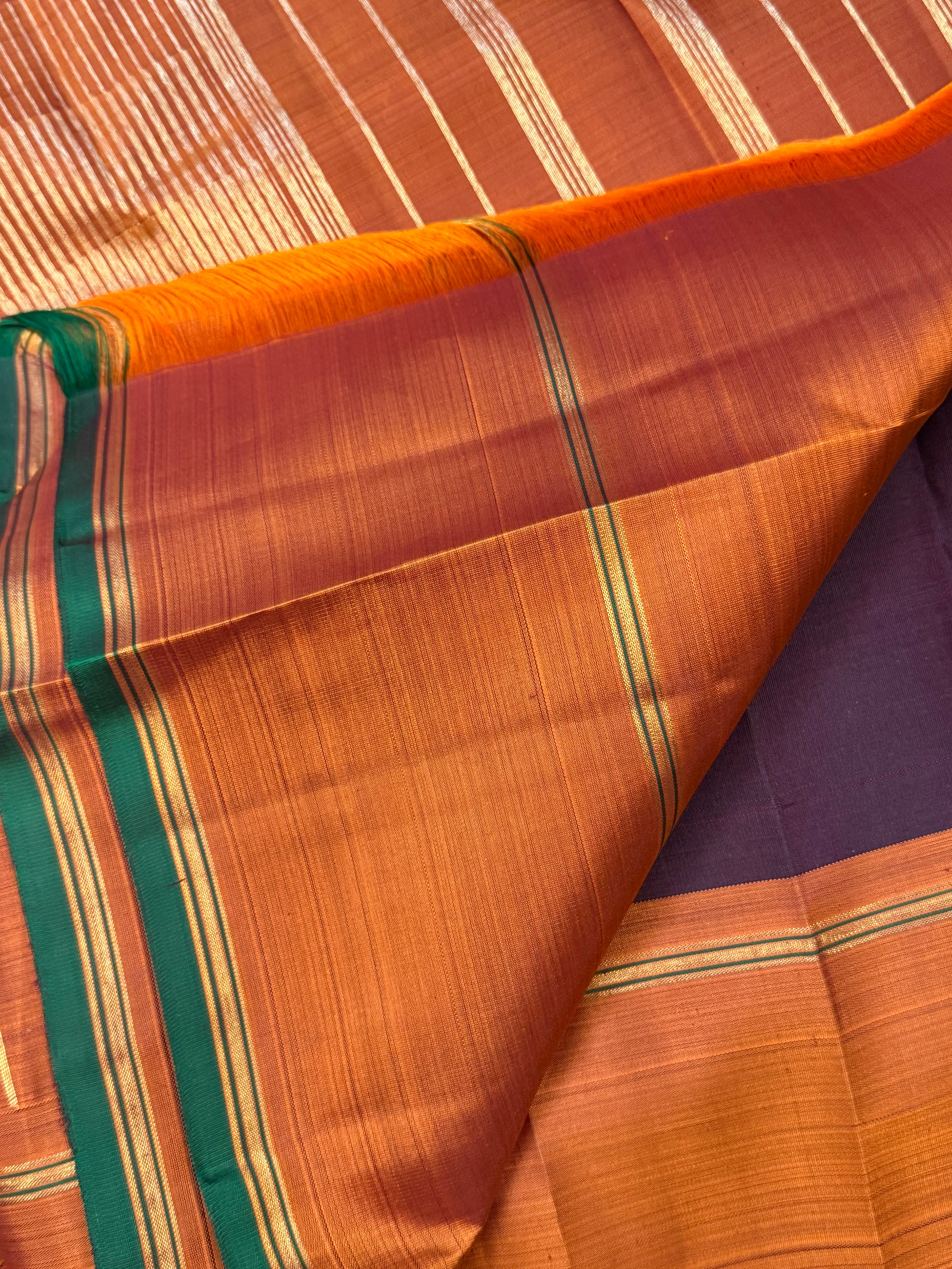 Paaku and rust 8 kol / Kanjipuram silk CLSA9402