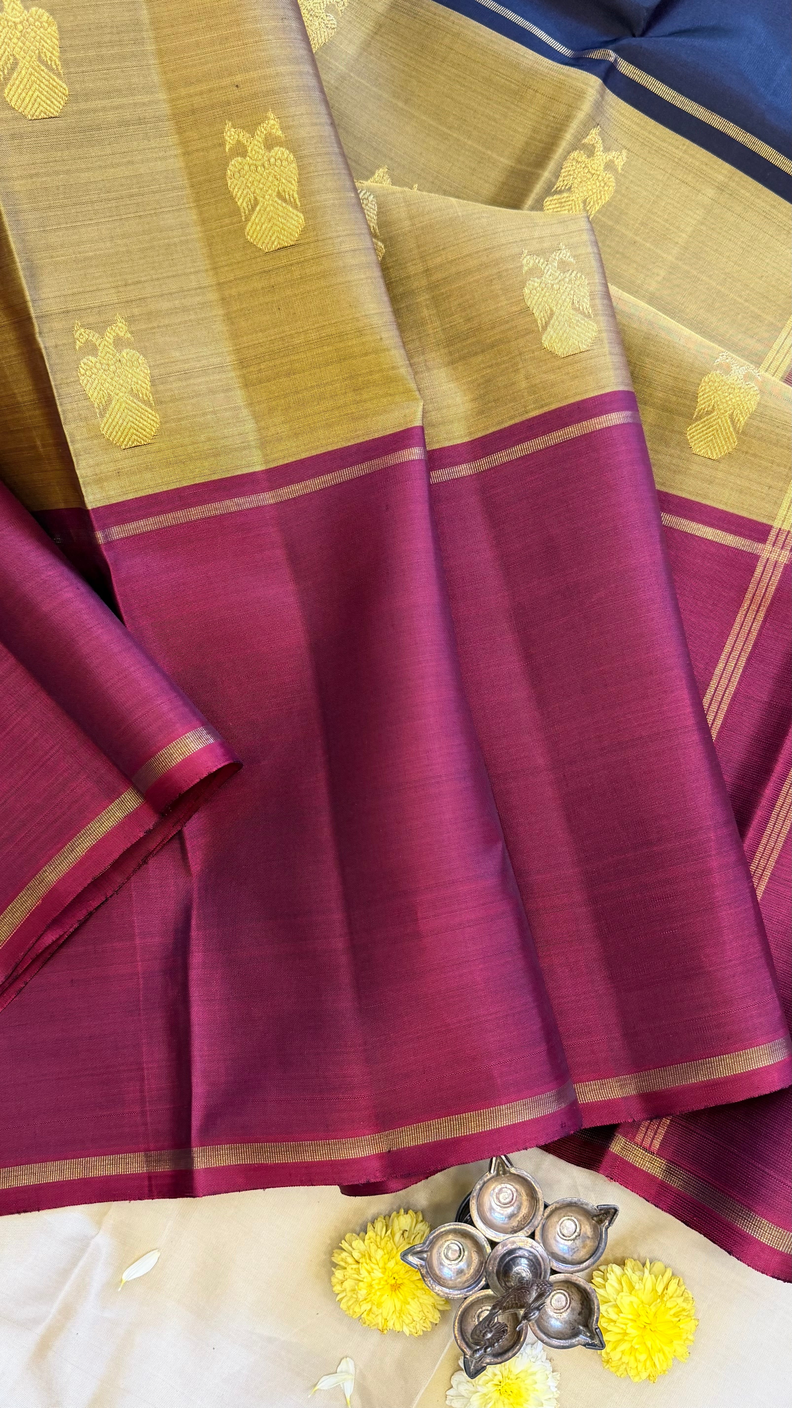 Mubbagam ganga jamuna border - kalakshetra kili pallu / kanjipuram silk