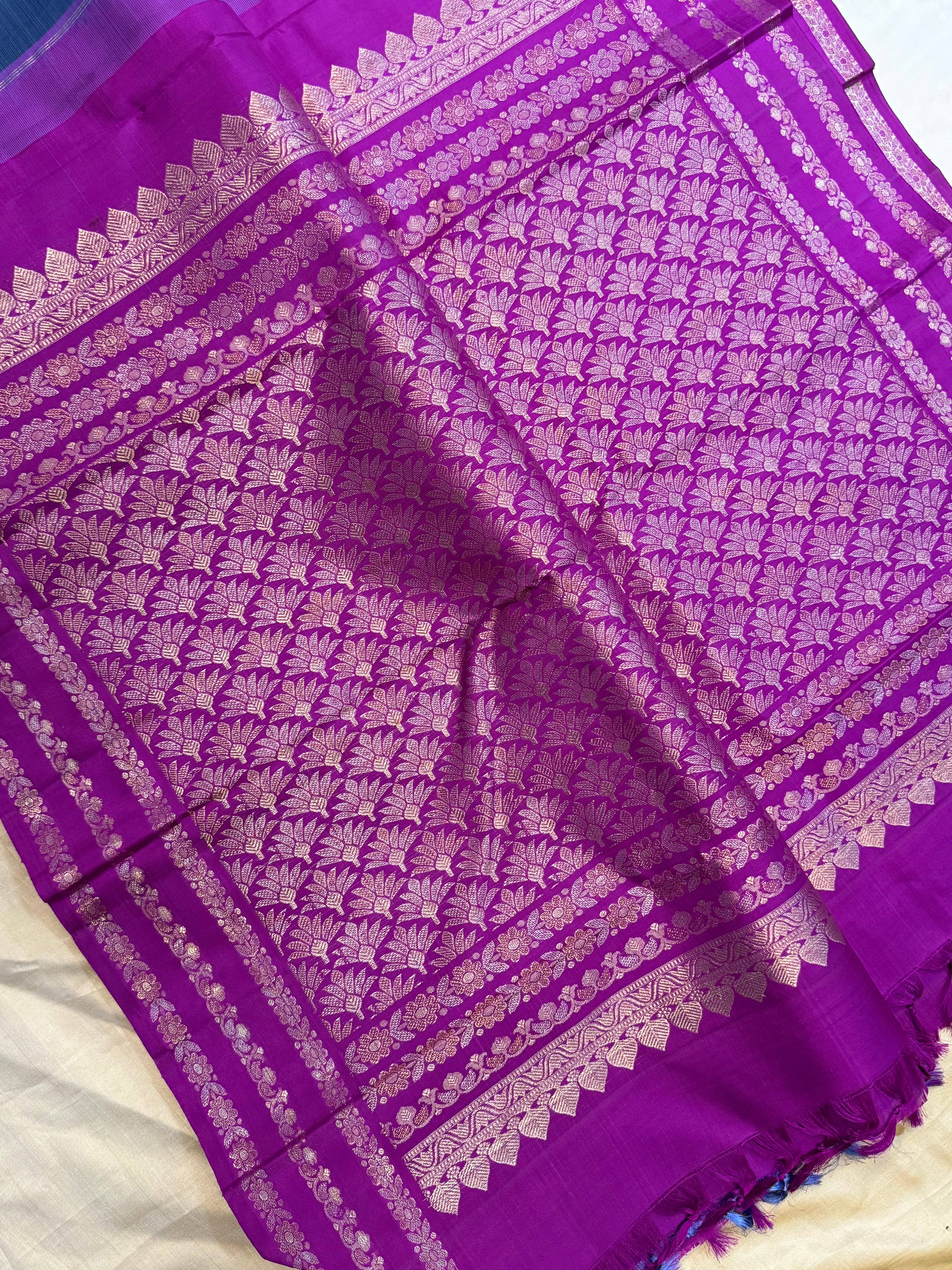 Bluish grey and vadamalli varisapet border/ Arani silk