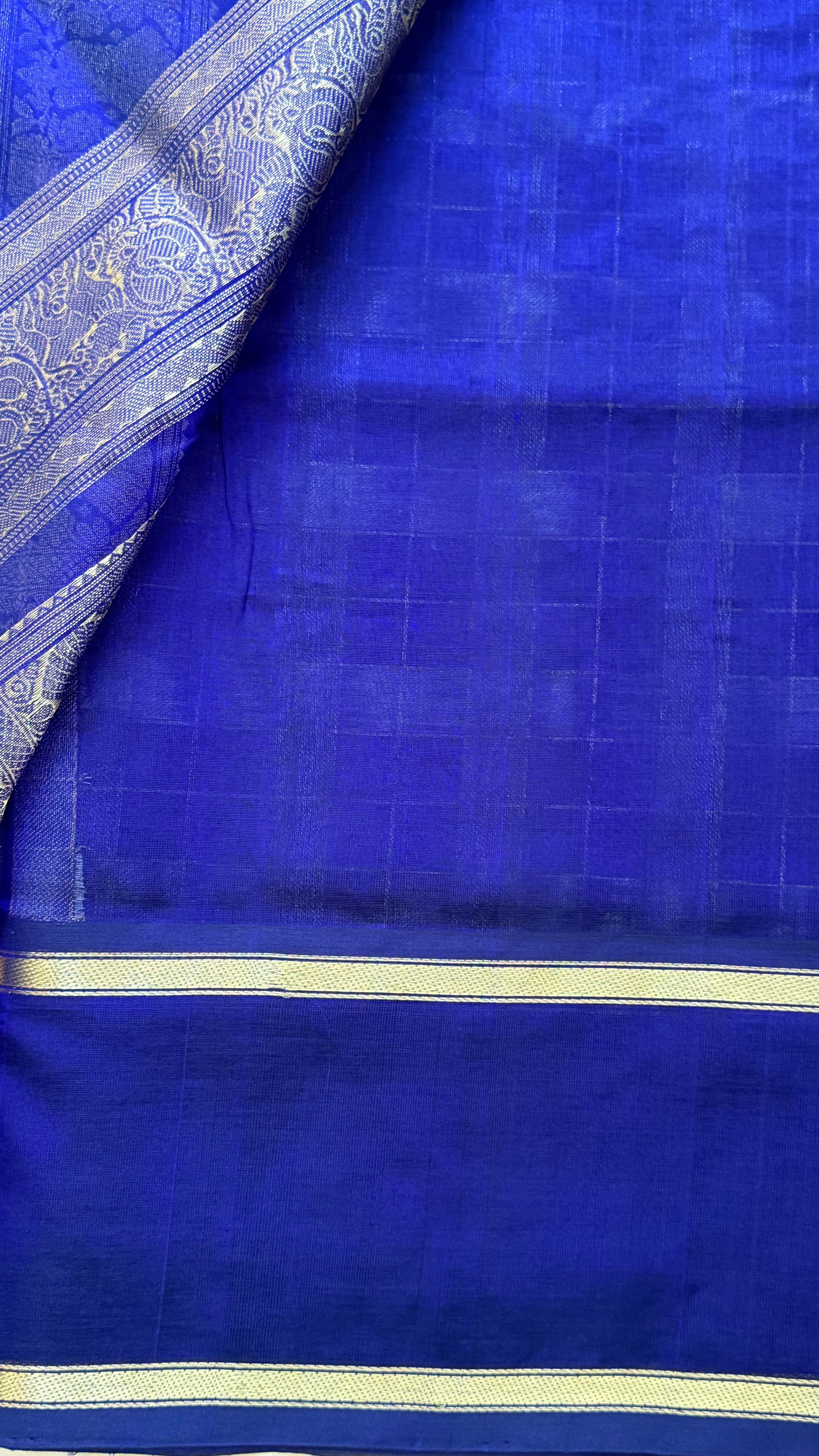 Chettinad Kattam blue silk cotton.