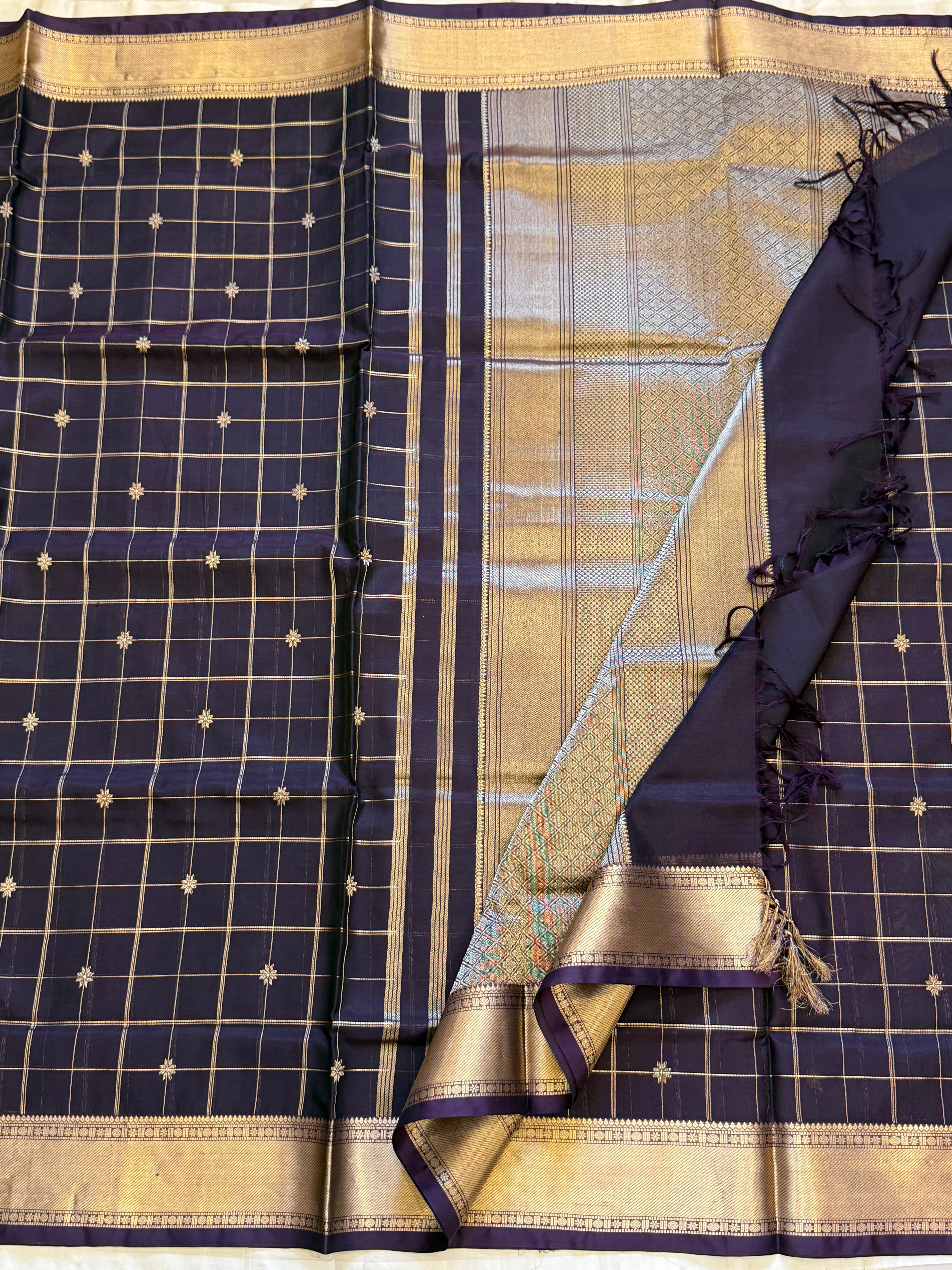 Deep brown kattam / Premium silk cotton