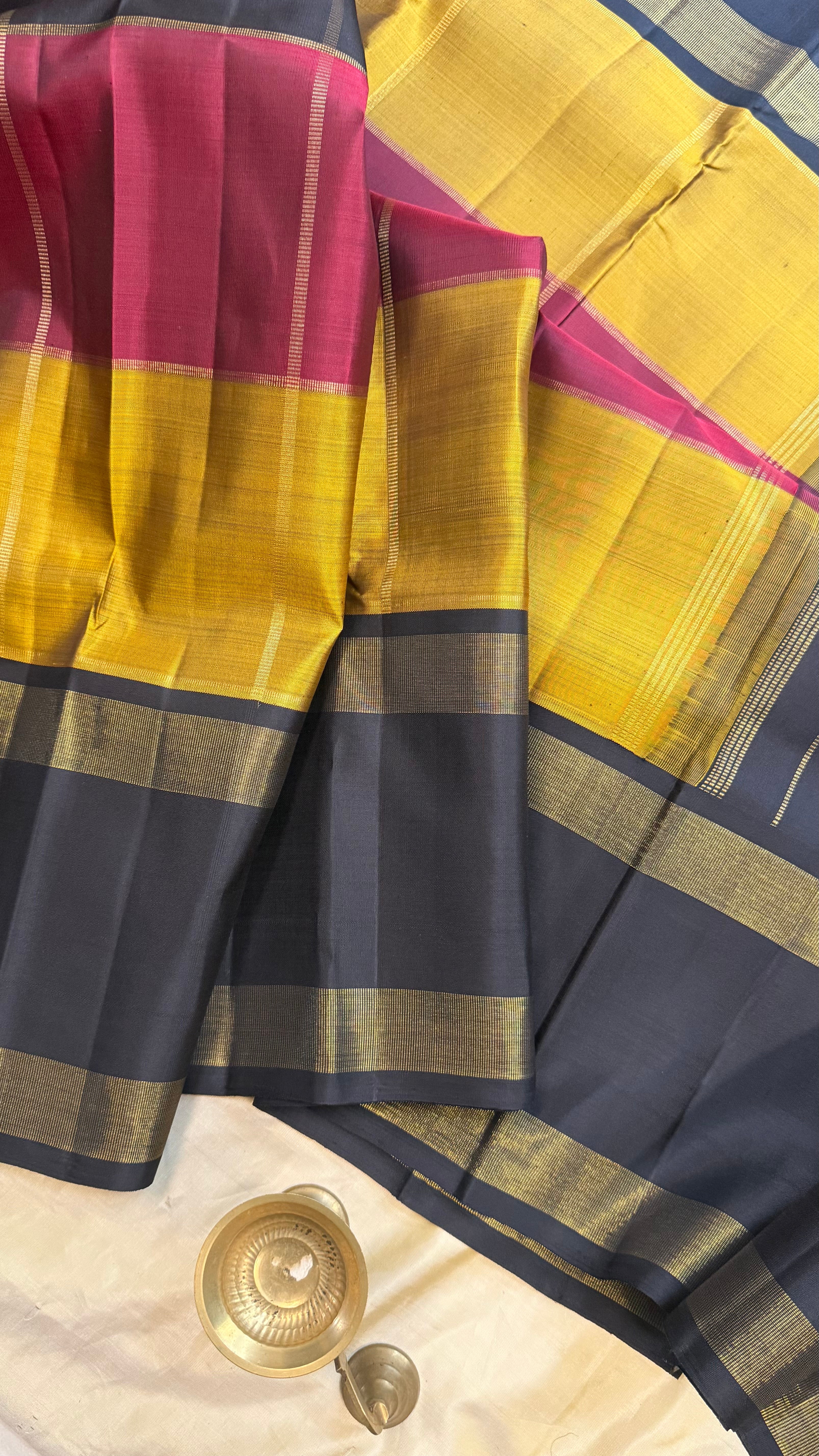 Vintage Kattam retta pet / Kanjipuram silk