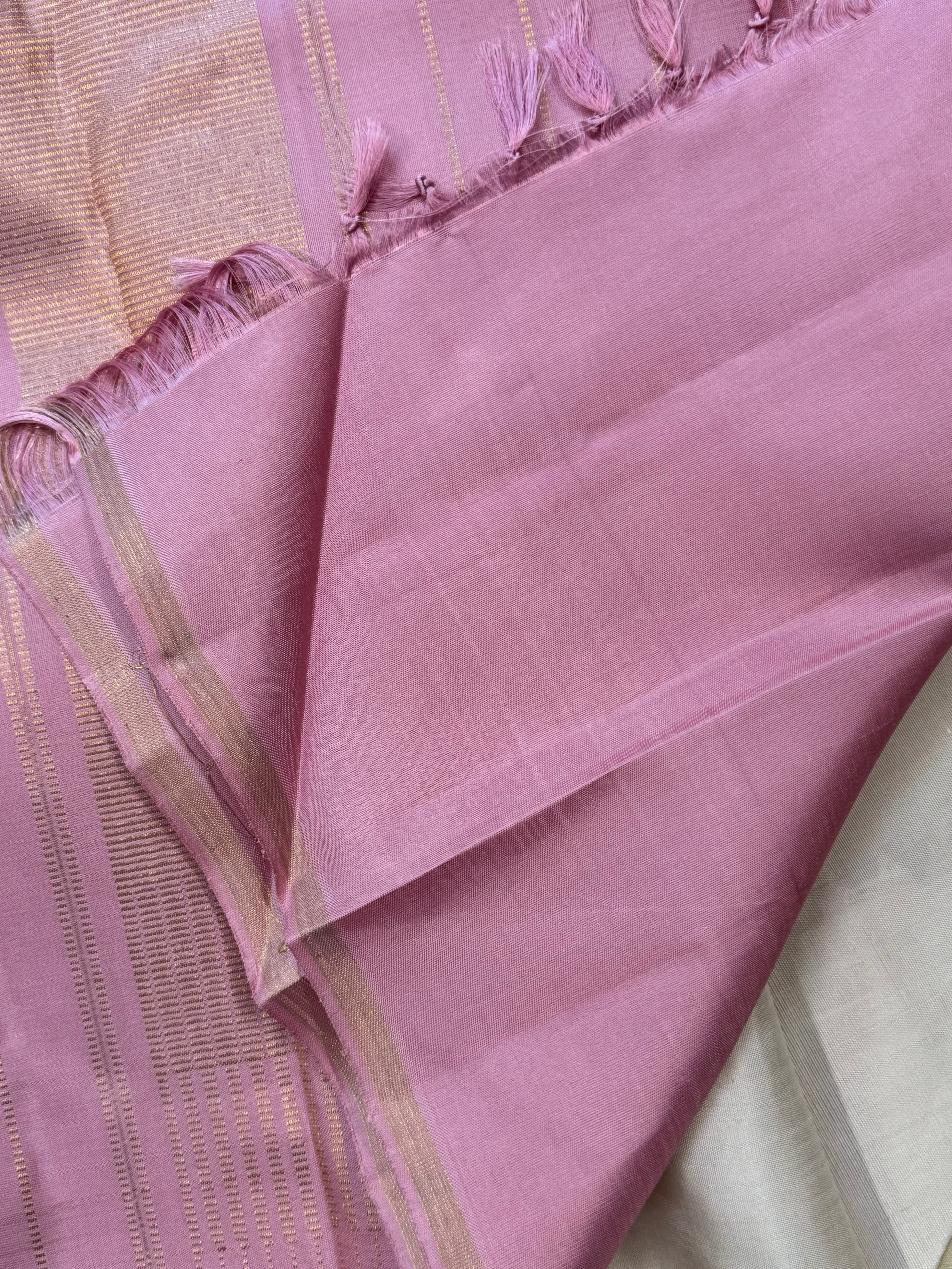 Cream thread Butta / kanjipuram silk