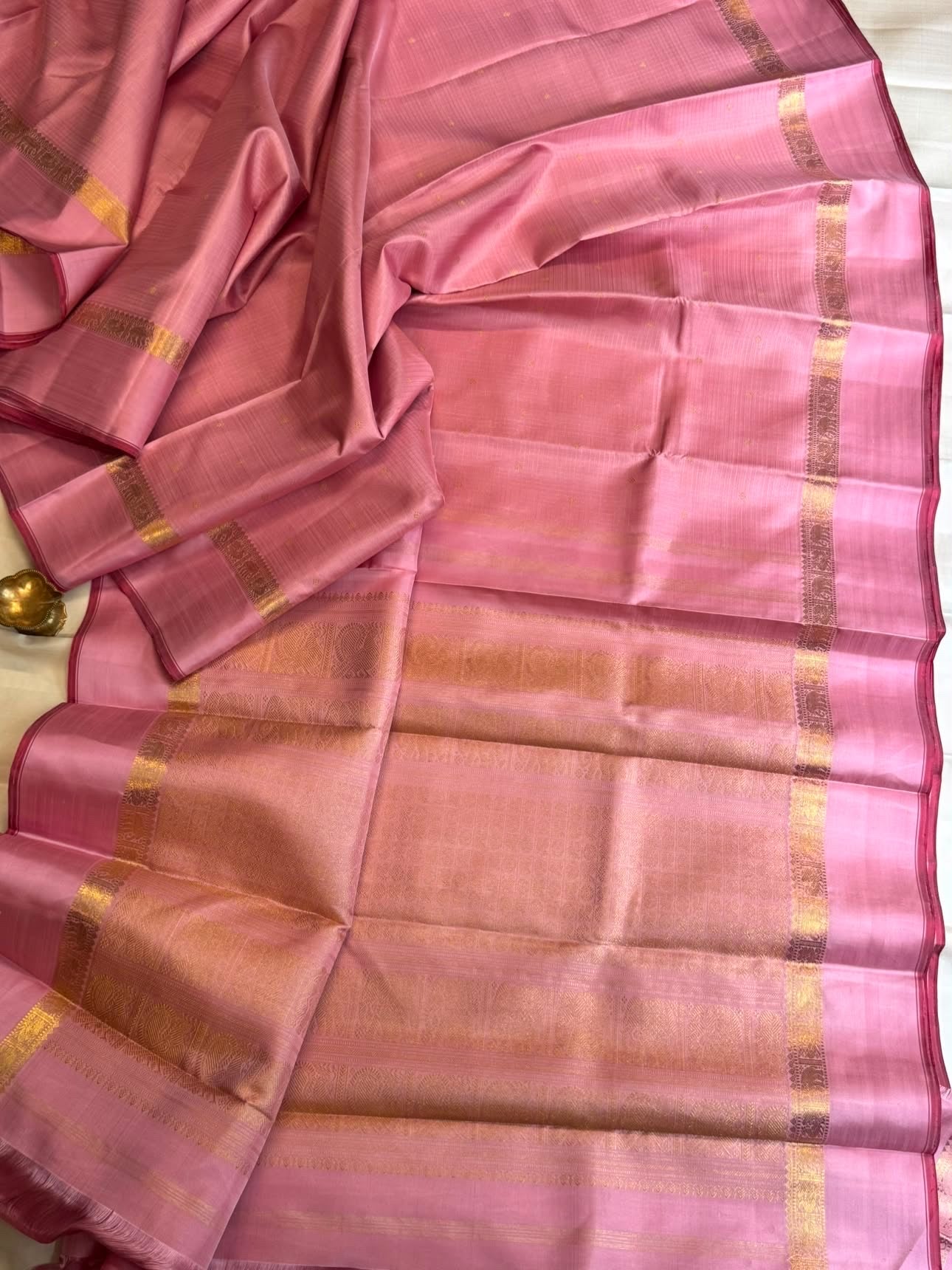 Light pink pure Zari Kattam / kanjipuram silk saree CLSA 10366