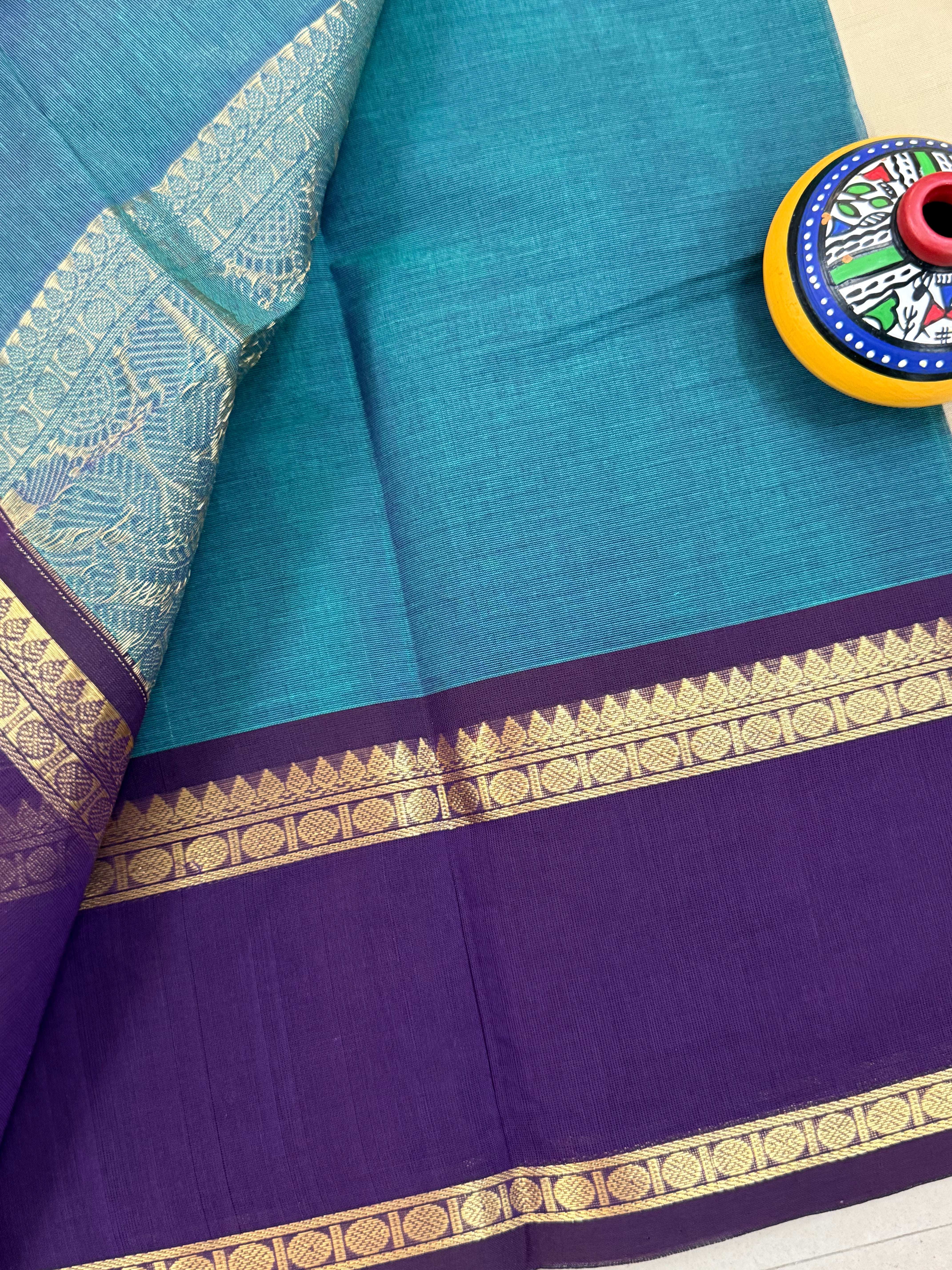Rama blue rettapet border/ Kanchi Cotton CL5809