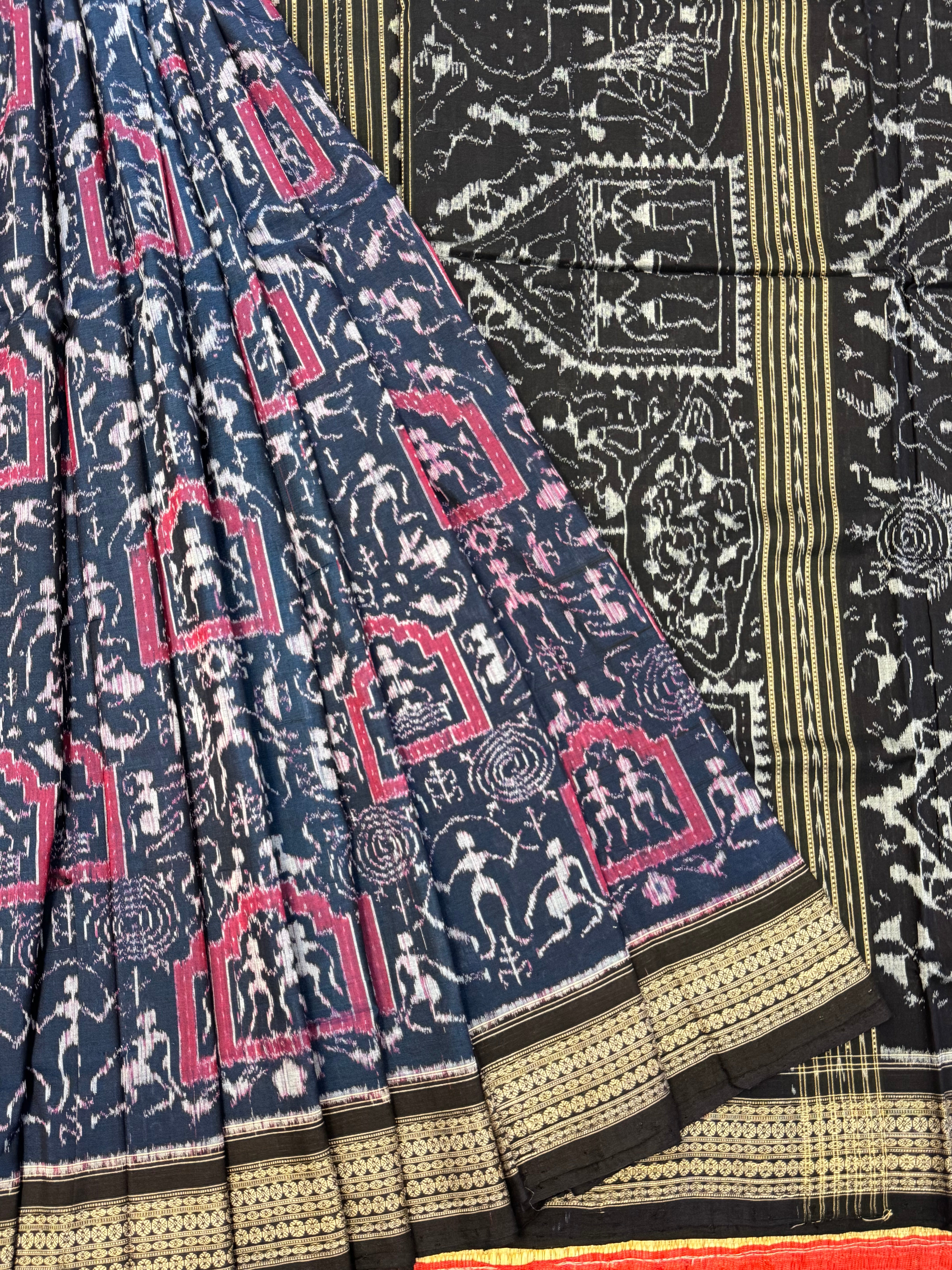 Master weaver tribal art Sambalpuri cotton saree