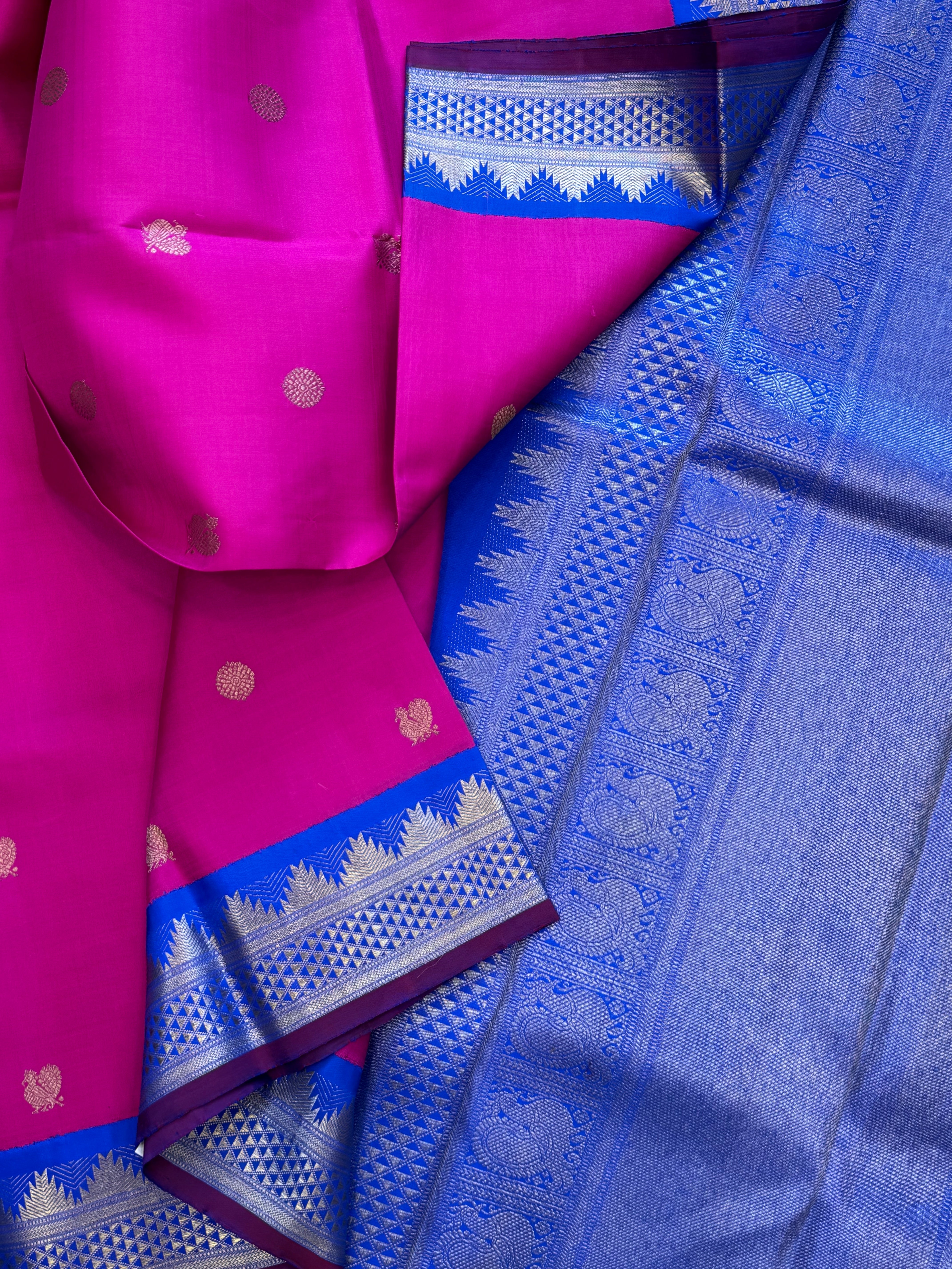 Pink Kai Korvai - clearance sale / kanjipuram silk