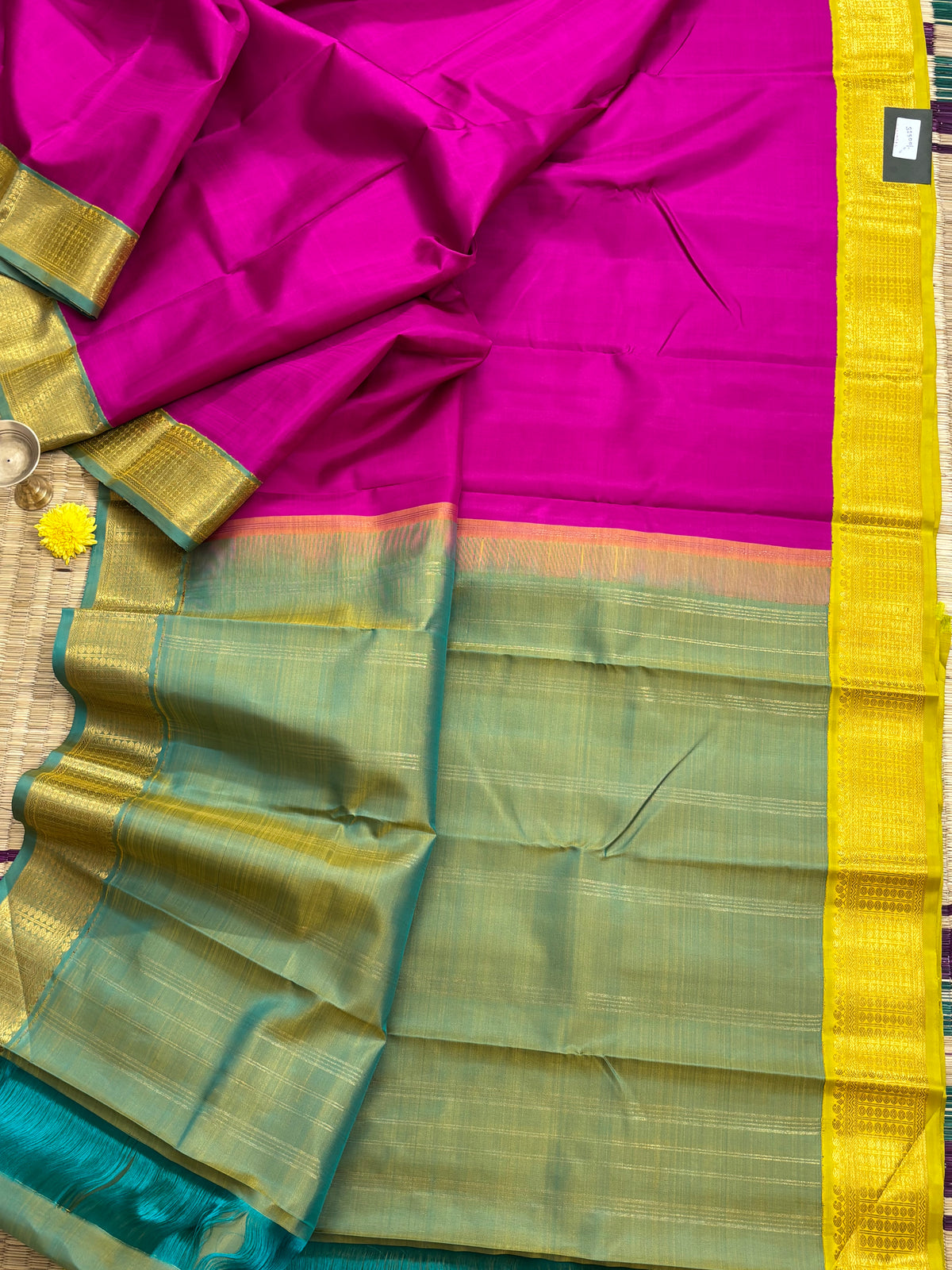 Concept saree-double pallu and double blouse Korvai/kanjipuram silk saree clsa 10956