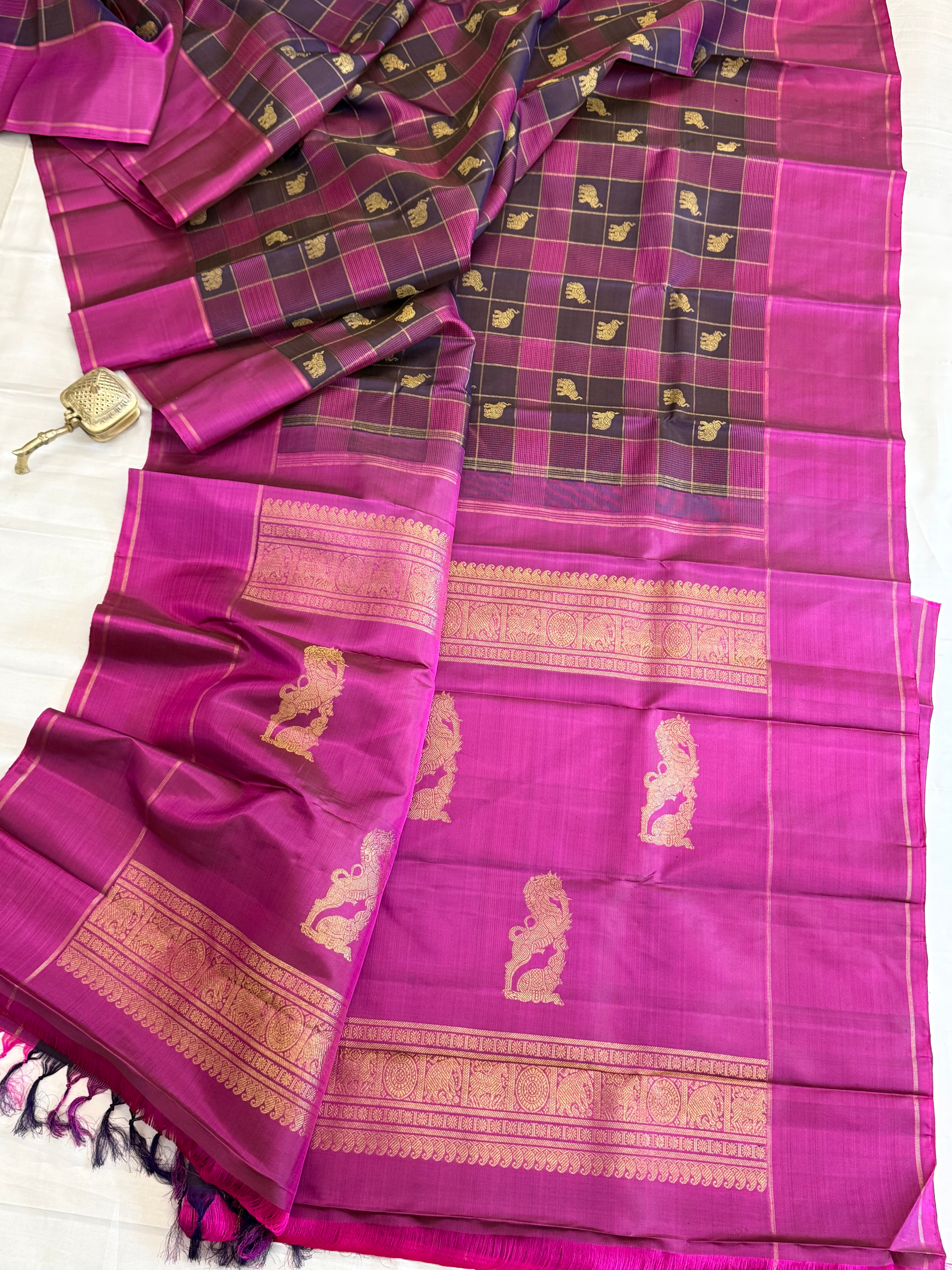 Chettinad Kattam Pure Kanjipuram silkCLSA11338