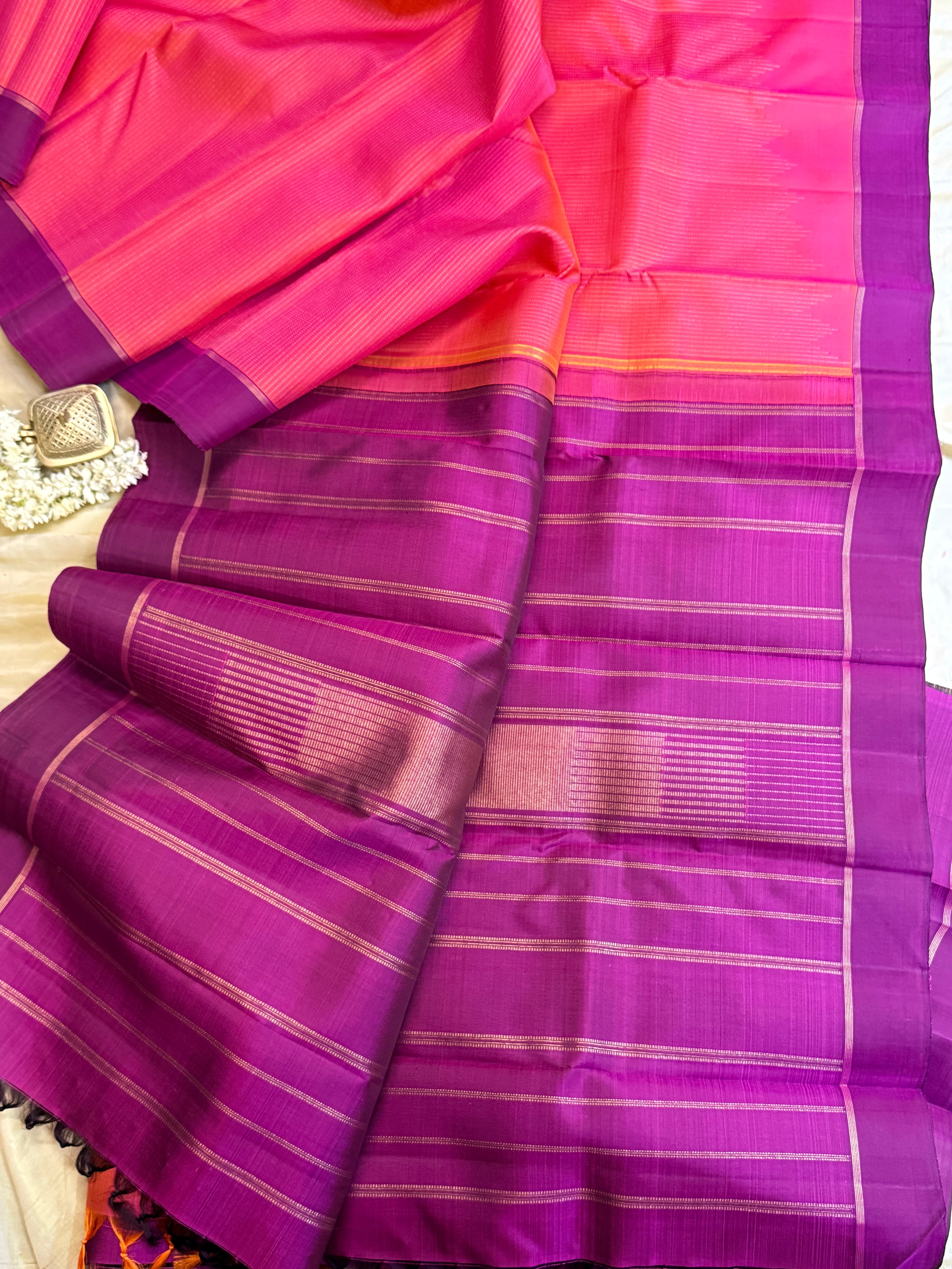 Pinkish purple oosivanam / Kanjipuram silk