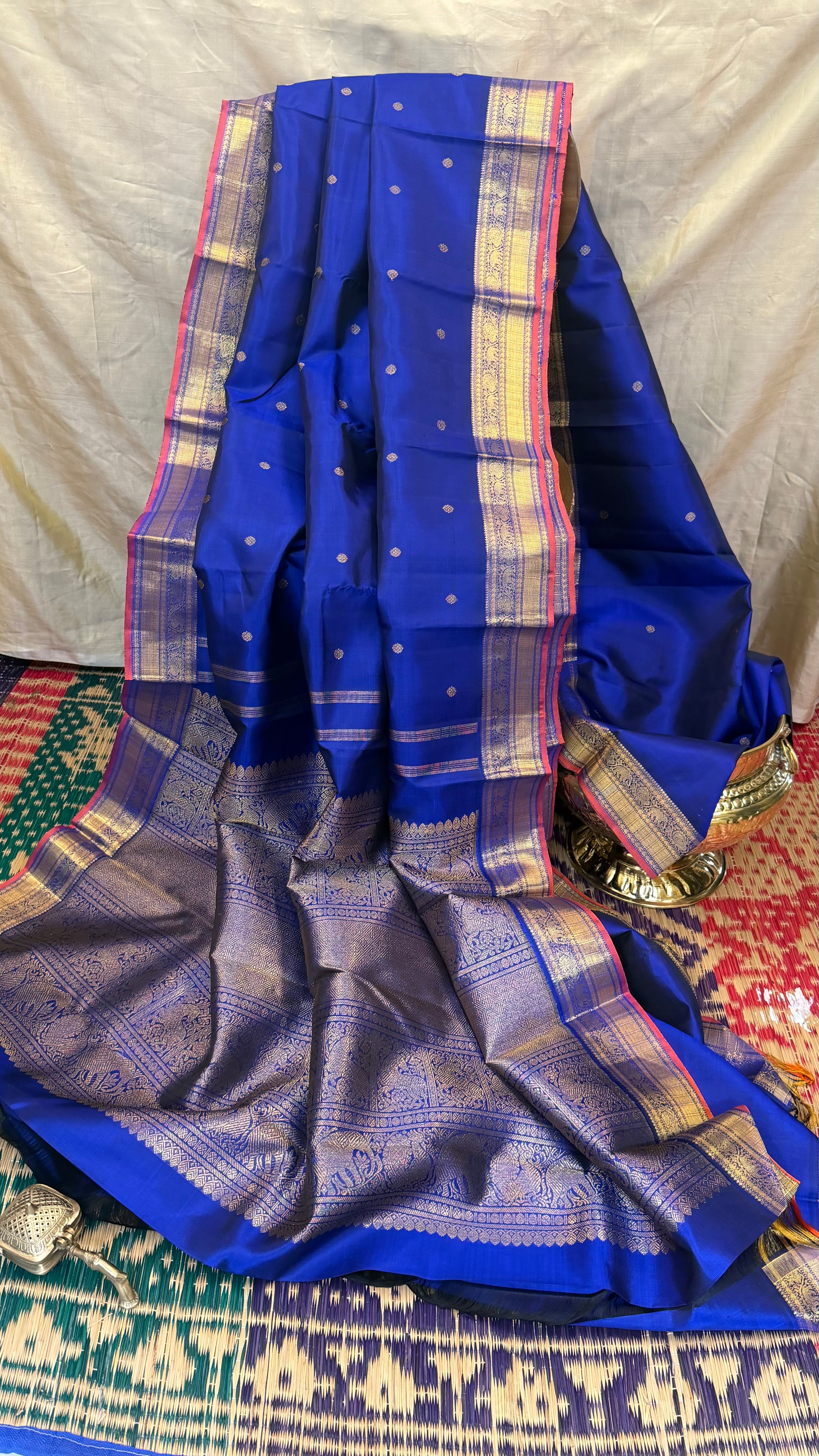 Swapnam: Ms blue yaanai pet / Kanjipuram silk