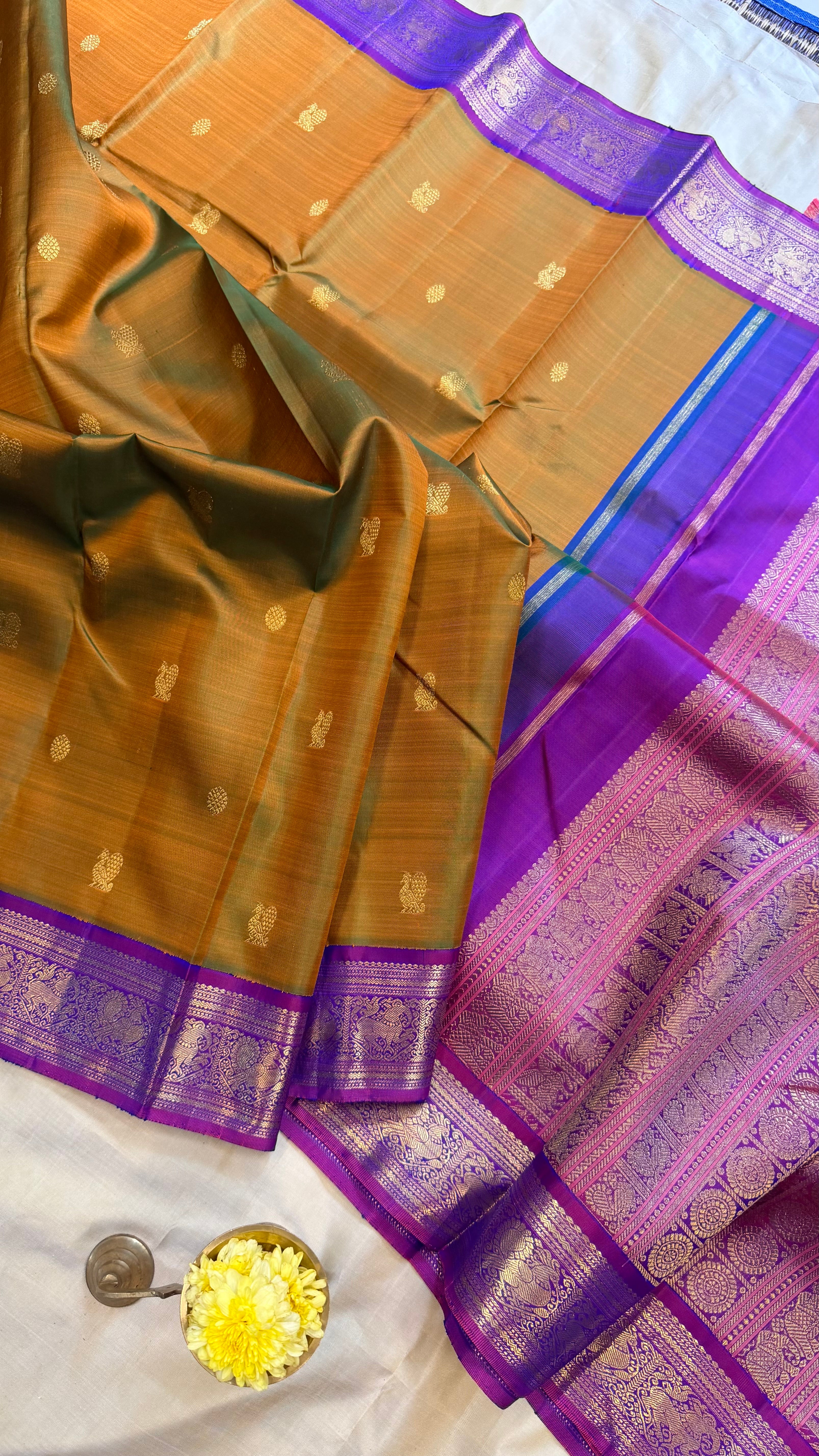 Maanthulir shot purple kai korvai/ Kanjipuram Silk