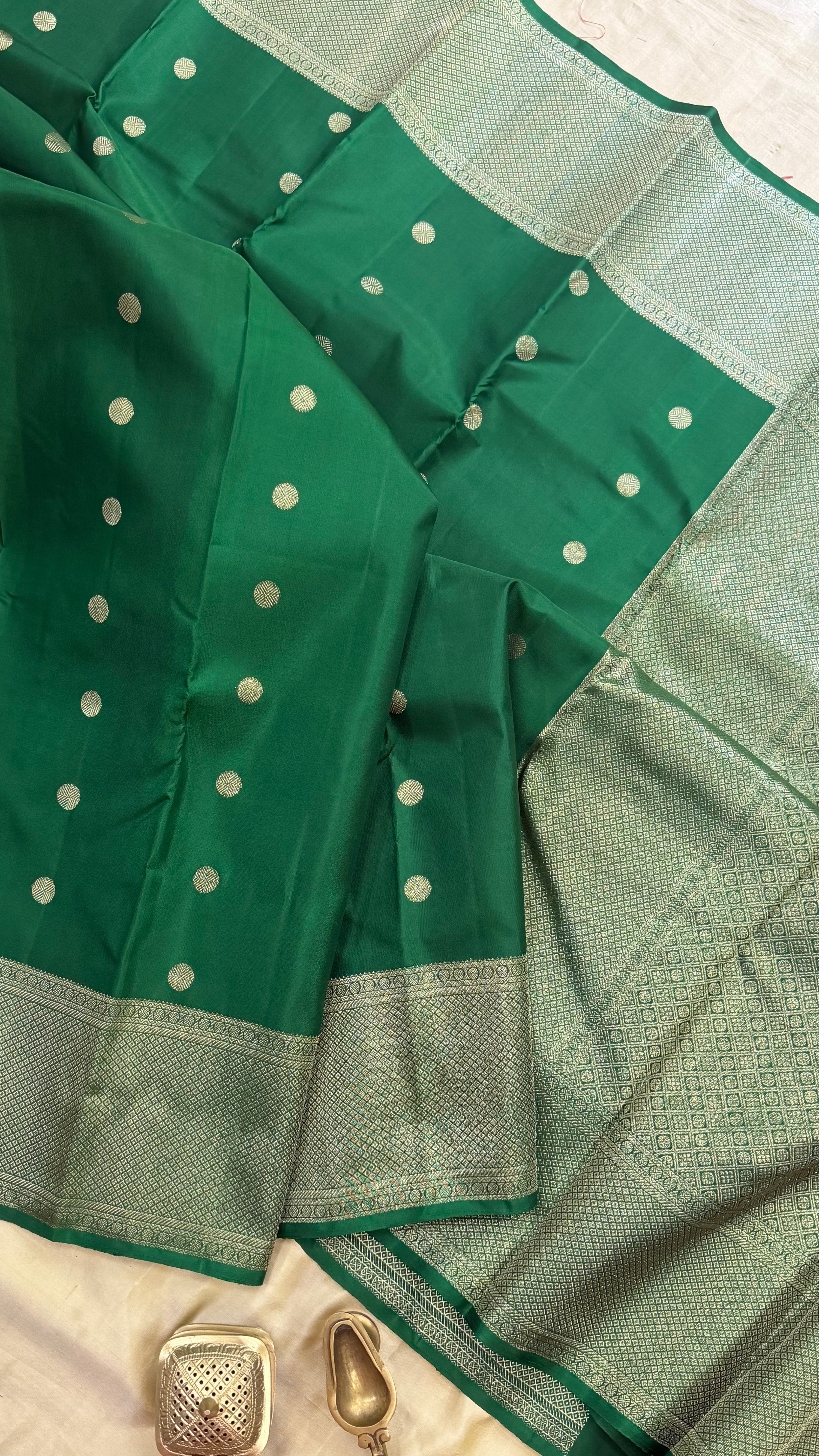 Amoha : Green coin Butta Kanjipuram silk 9093CL