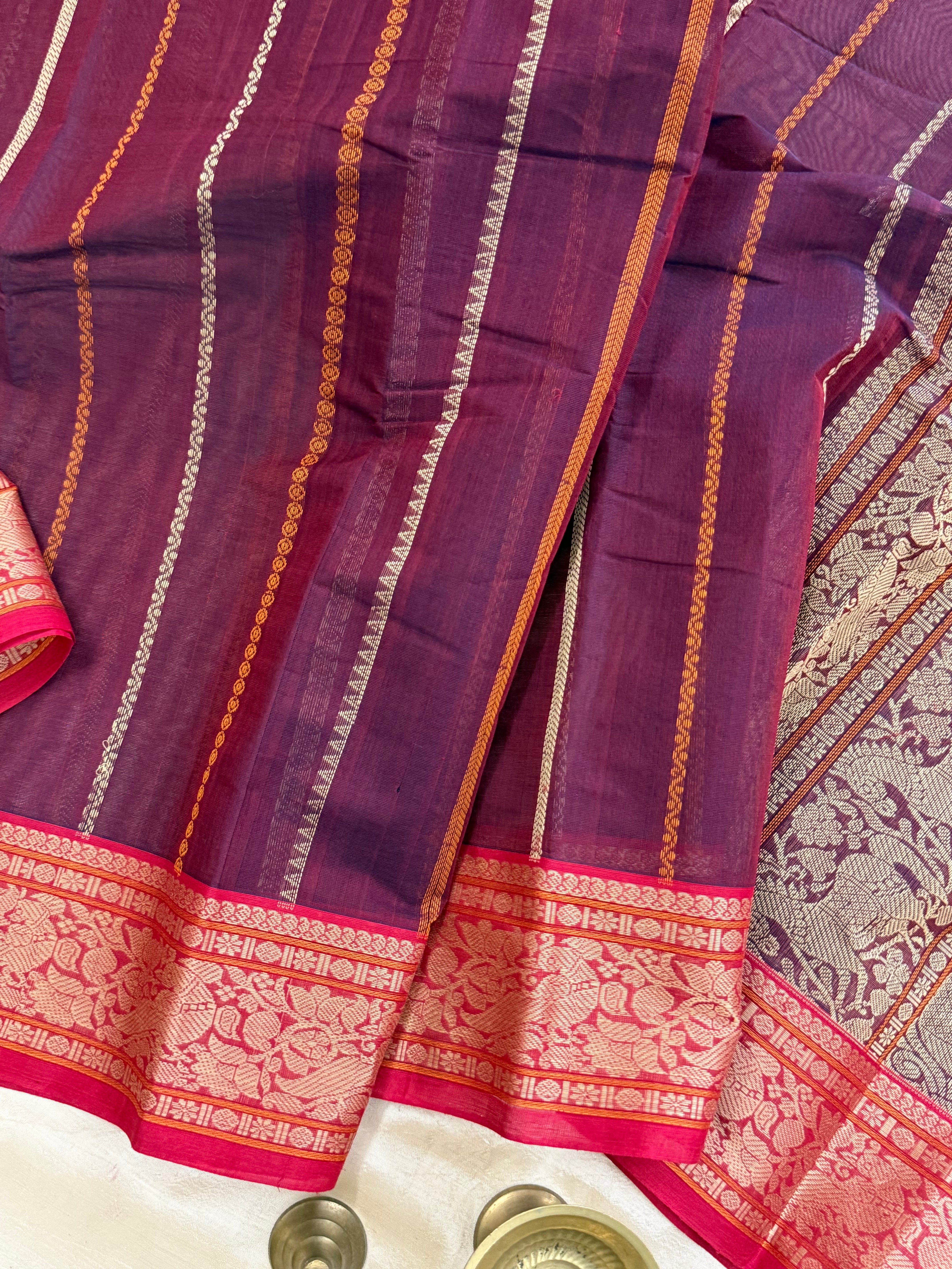 Pinkish Araku stripes / Kanchi Cotton