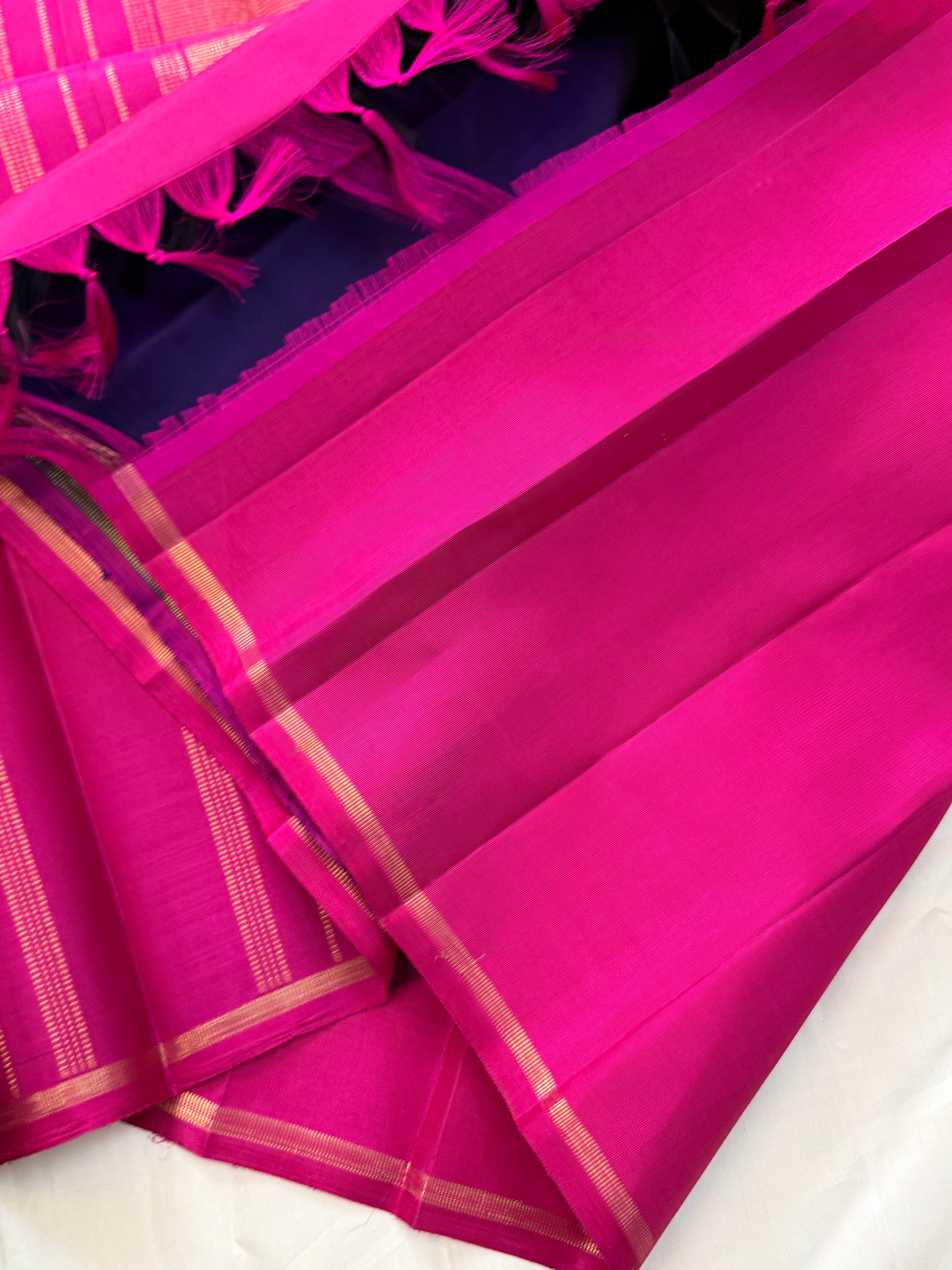 Purple and offwhite half an half pattern / Kanjipuram silk/clsa 11595