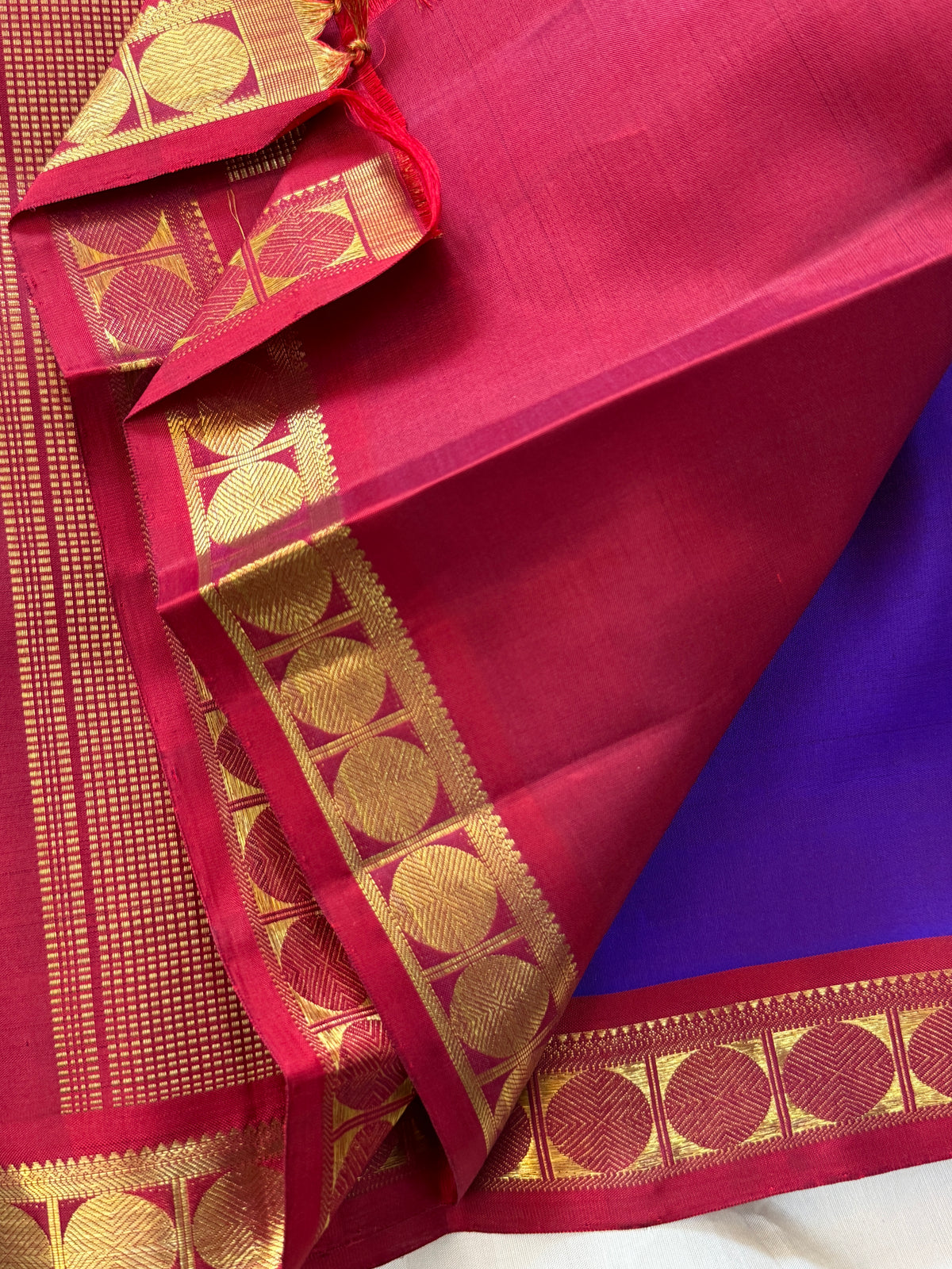 royal purple small border Zari Butta/kanjipuram silk saree clsa 11567