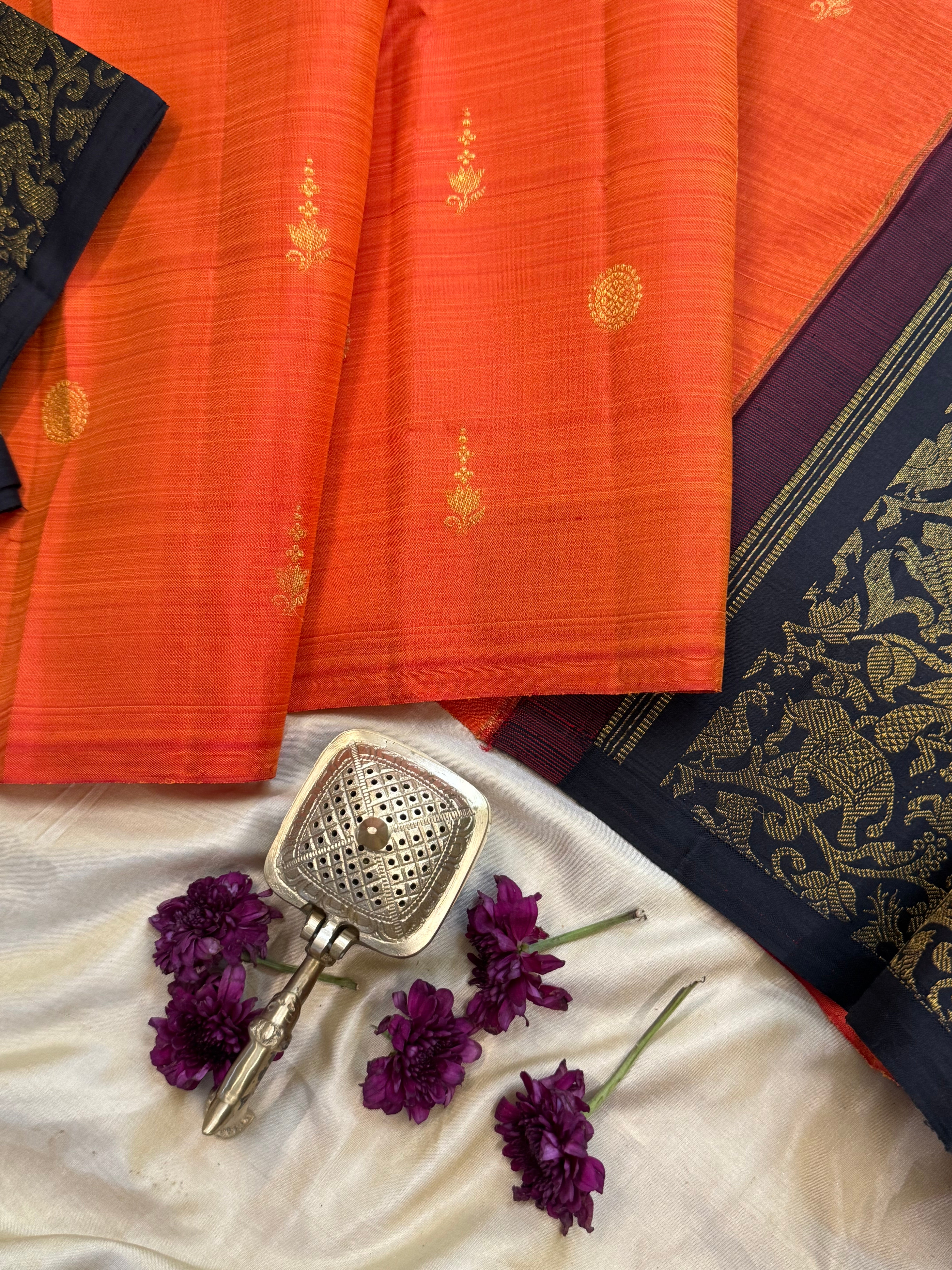 Concept saree Ornage / Kanjipuram silk