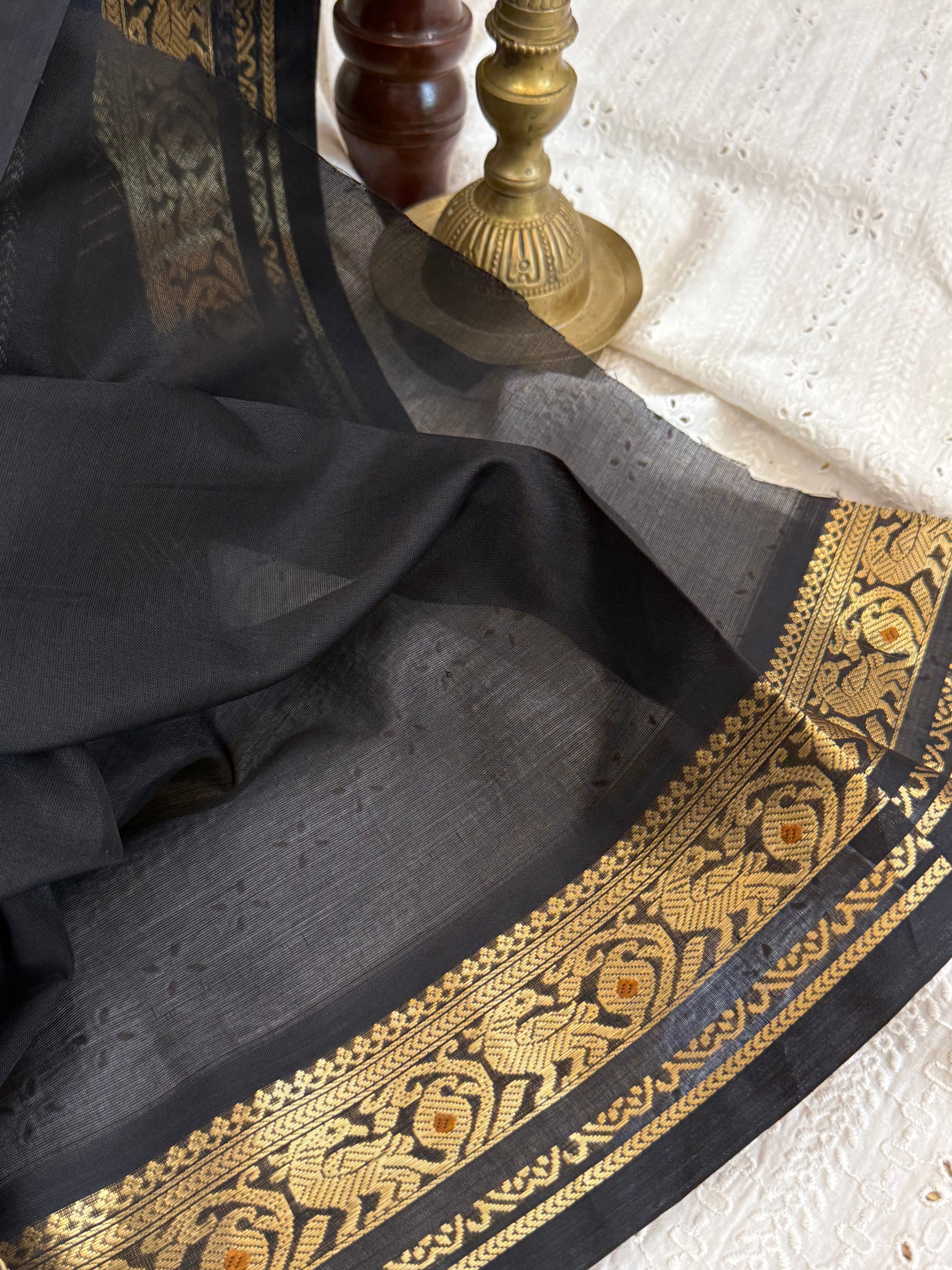 Black vintage kattam / Premium Silk Cotton CL7989