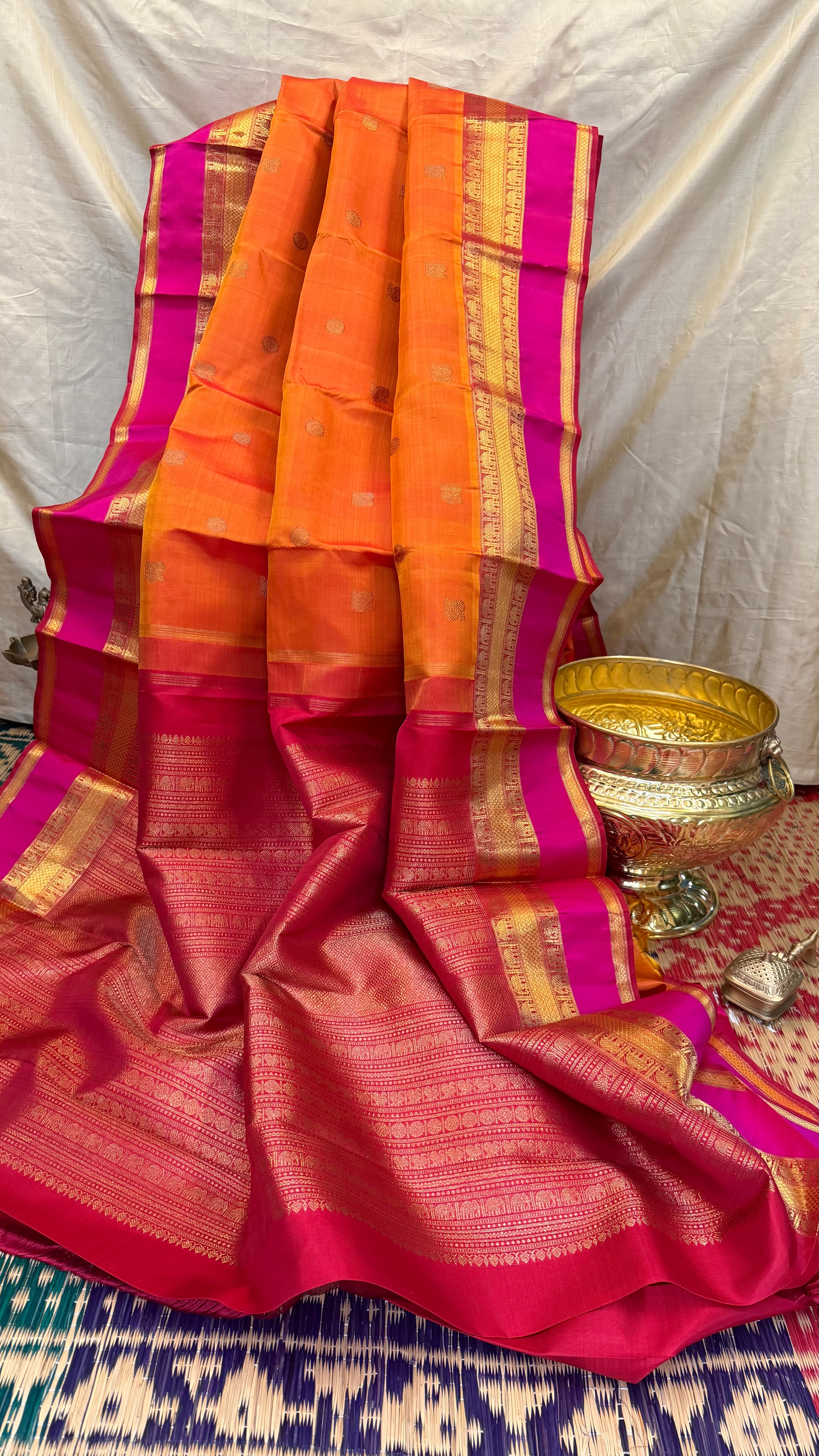 Swapnam: Rust kaal erangina border / Kanjipuram silk