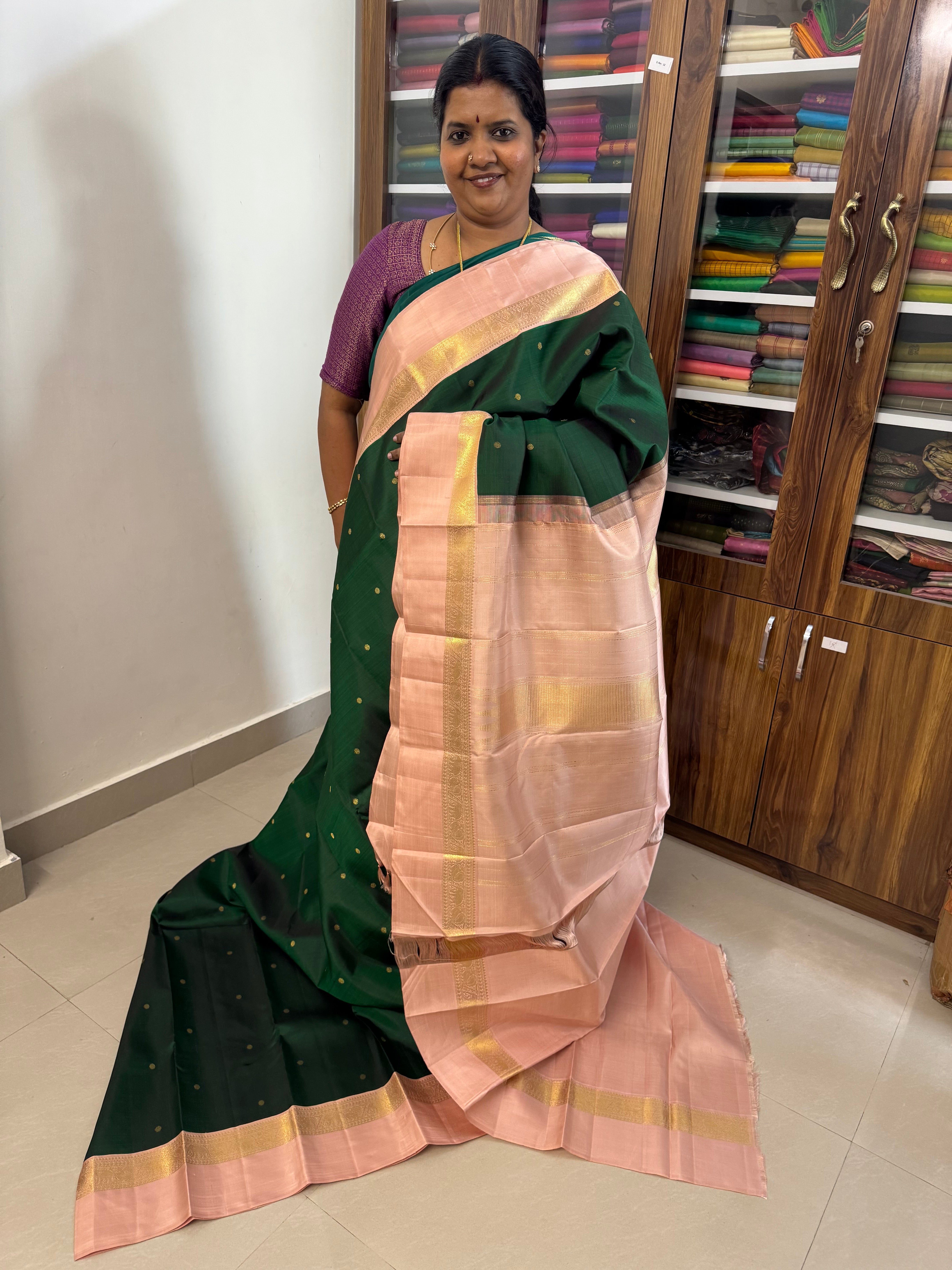 Kaal erangina border Korvai kanjipuram silk