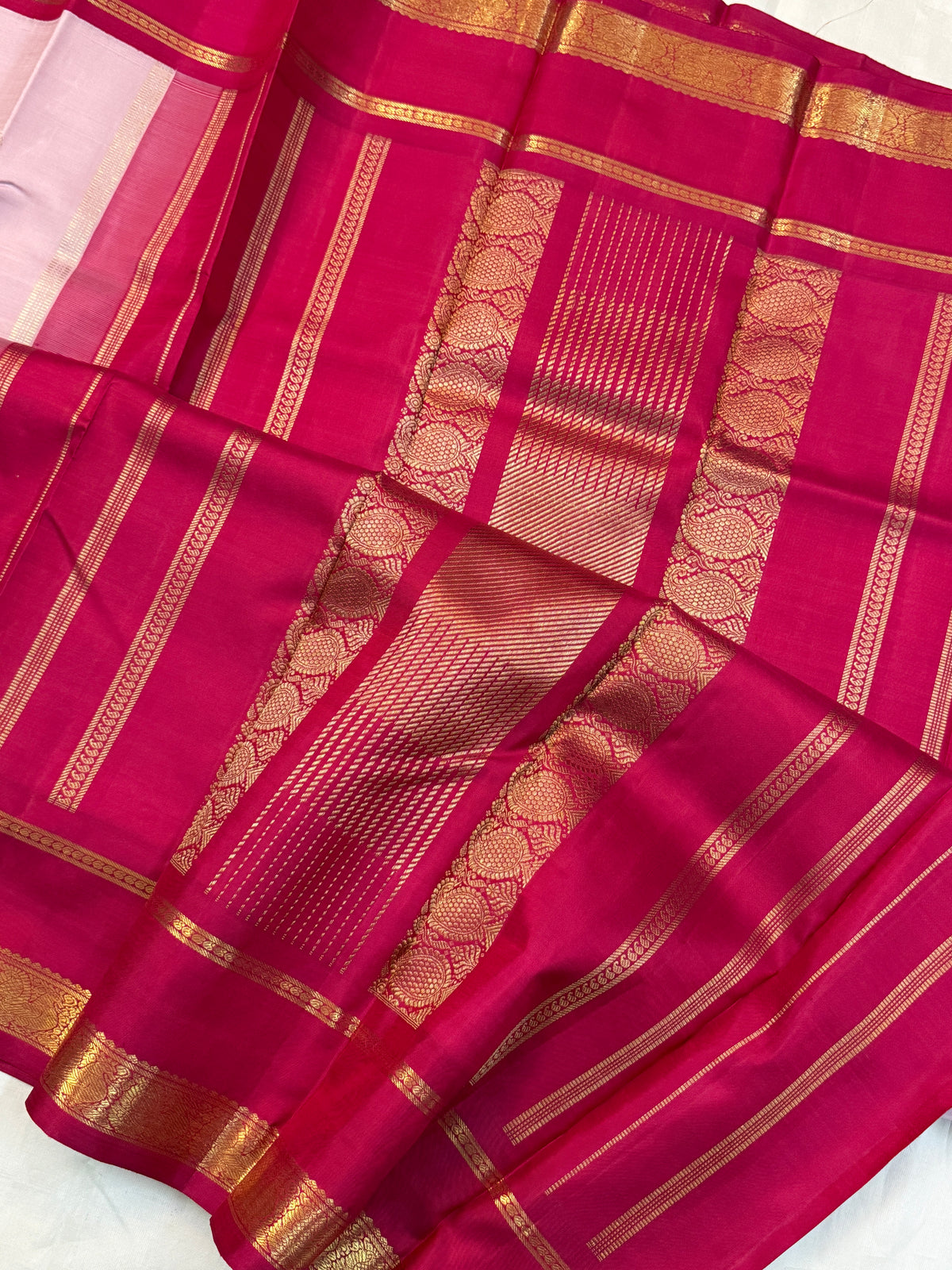 blush pink Korvai pure Zari / kanjipuram silk clsa286